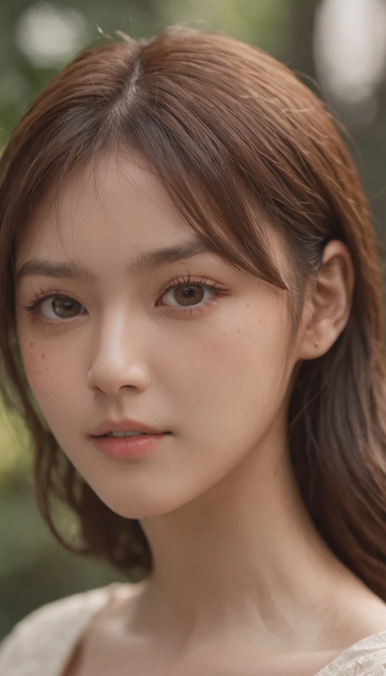 tmasterpiece、film portrait photography、octan render、8K、1girl in、Sixteen years old、calm、(Pay attention to realistic details、Natural Skin Textures、Realistic face details)、Soft dramatic lighting、depth of fields、bokeh dof、vibrant detail、finedetail、Surreal、Hazy and blurry、filmg、femele、Brown hair、Brown eyes、Short Bob Hair、Wear square-rimmed glasses、Seductive smile, Green jersey、pleatedskirt、yellow and green color scheme、dynamic compositions、fightingpose, underbust