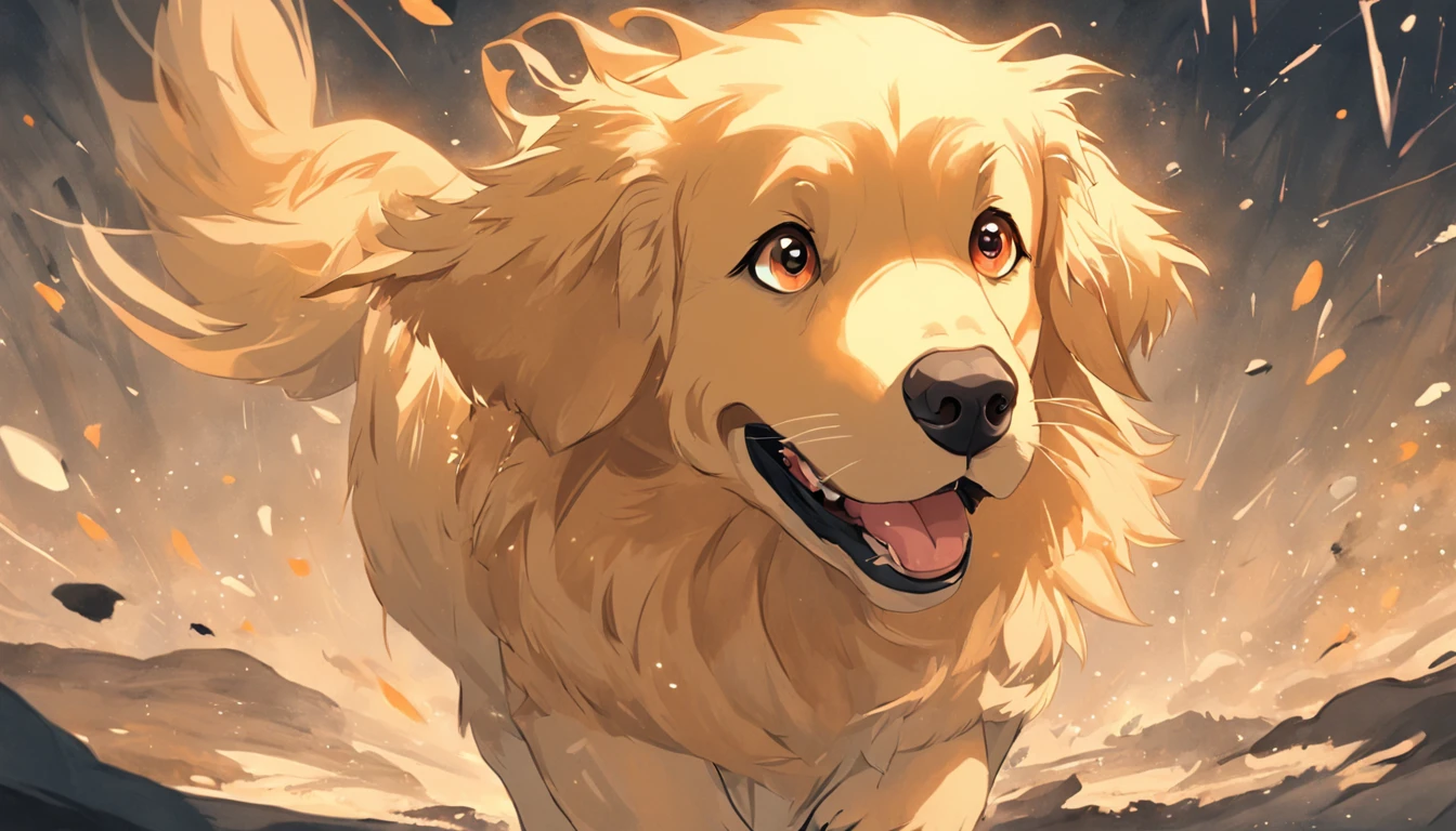 Golden Retriever along with her friendly owl in search of the tennis ball, desenho, livro infantil