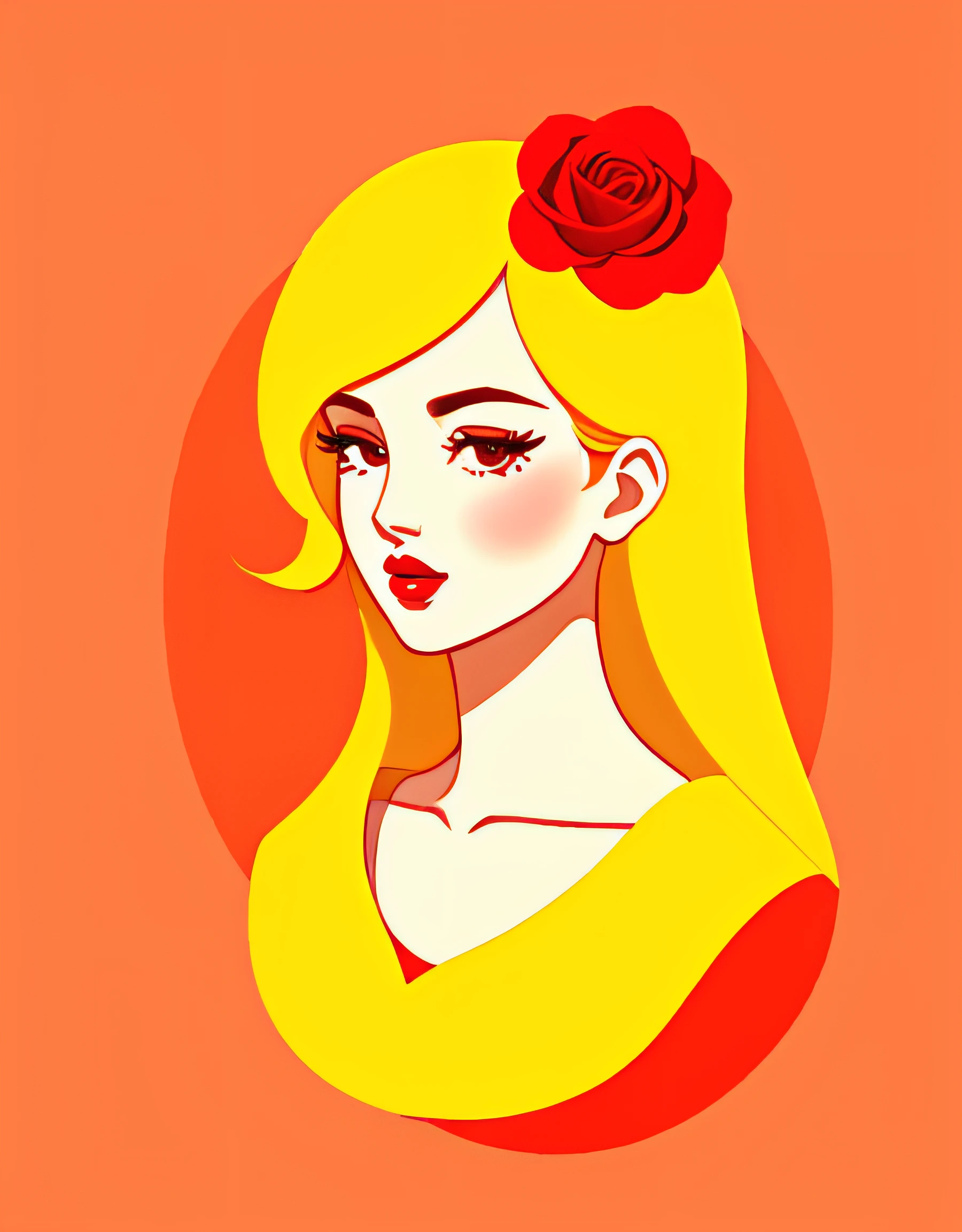 logotipo vermelho amarelo colorido, Minimalist vector art logo illustration of a mysterious girl with a red rose in her hair, luxurious accessories, Red lipstick on her lips, cabelos volumosos e olhar sedutor, vestido com um luxuoso vestido de cor vermelha e preta com rosas vermelhas, frente, Magic, Crisp design, liso, Colorful monochrome,
design de camisetas, no estilo do Studio Ghibli, O design deve ser em arte vetorial, com o veado. Use Adobe Illustrator to create the logo with sharp lines and a simple look, mas atraente. capturando sua singularidade e charme. The logo should evoke a sense of sophistication and tranquility. Enfatize um estilo low-poly para adicionar um toque de exclusividade aos bigodes. The overall aesthetic should be elegant and elegant, tornando-o adequado para fins de marca e logotipo, fundo branco