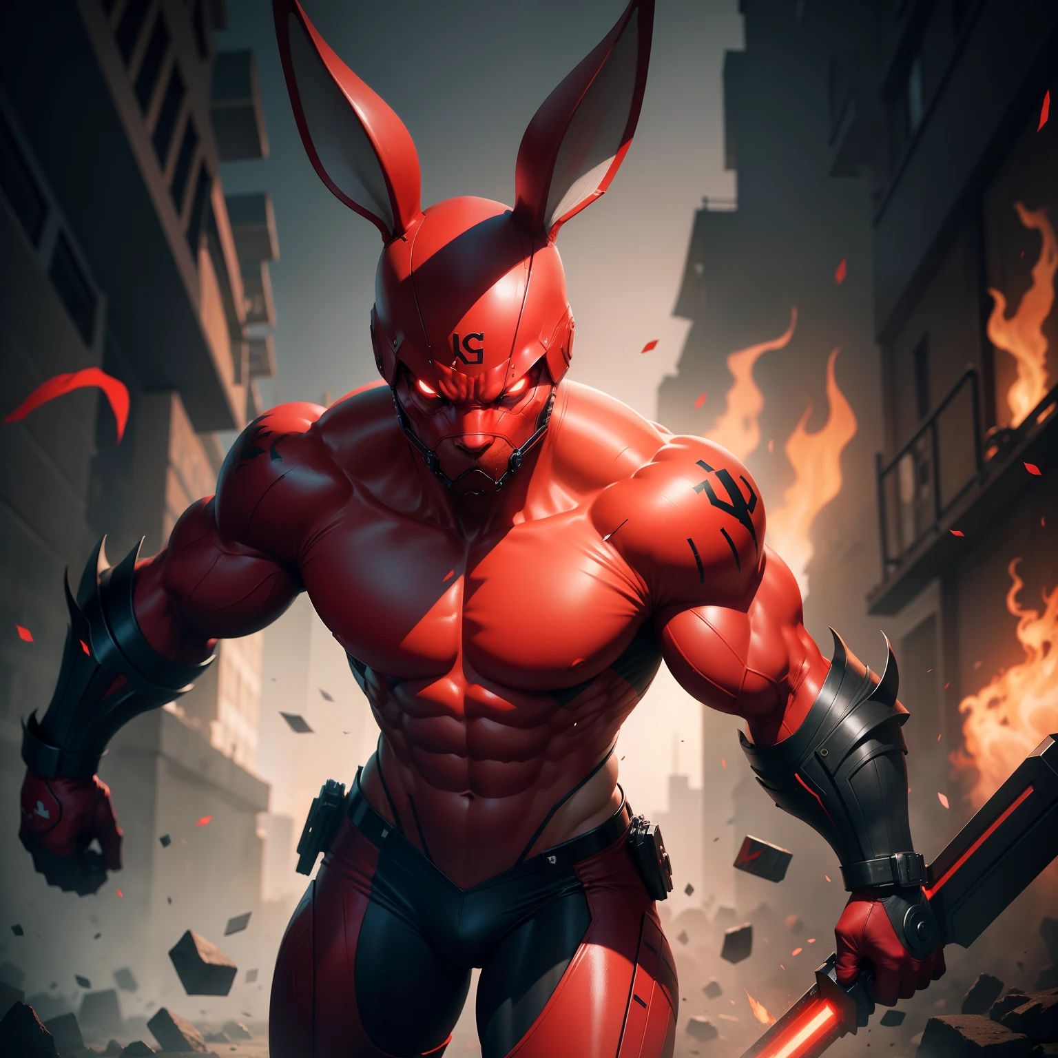 red rabbit angry cibernetic
