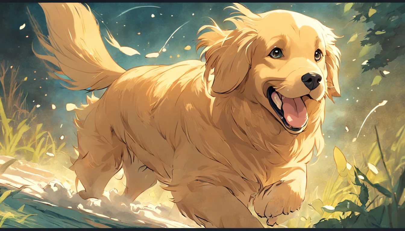 Golden Retriever on a adventure along with his friendly owl in search of the tennis ball, desenho, livro infantil