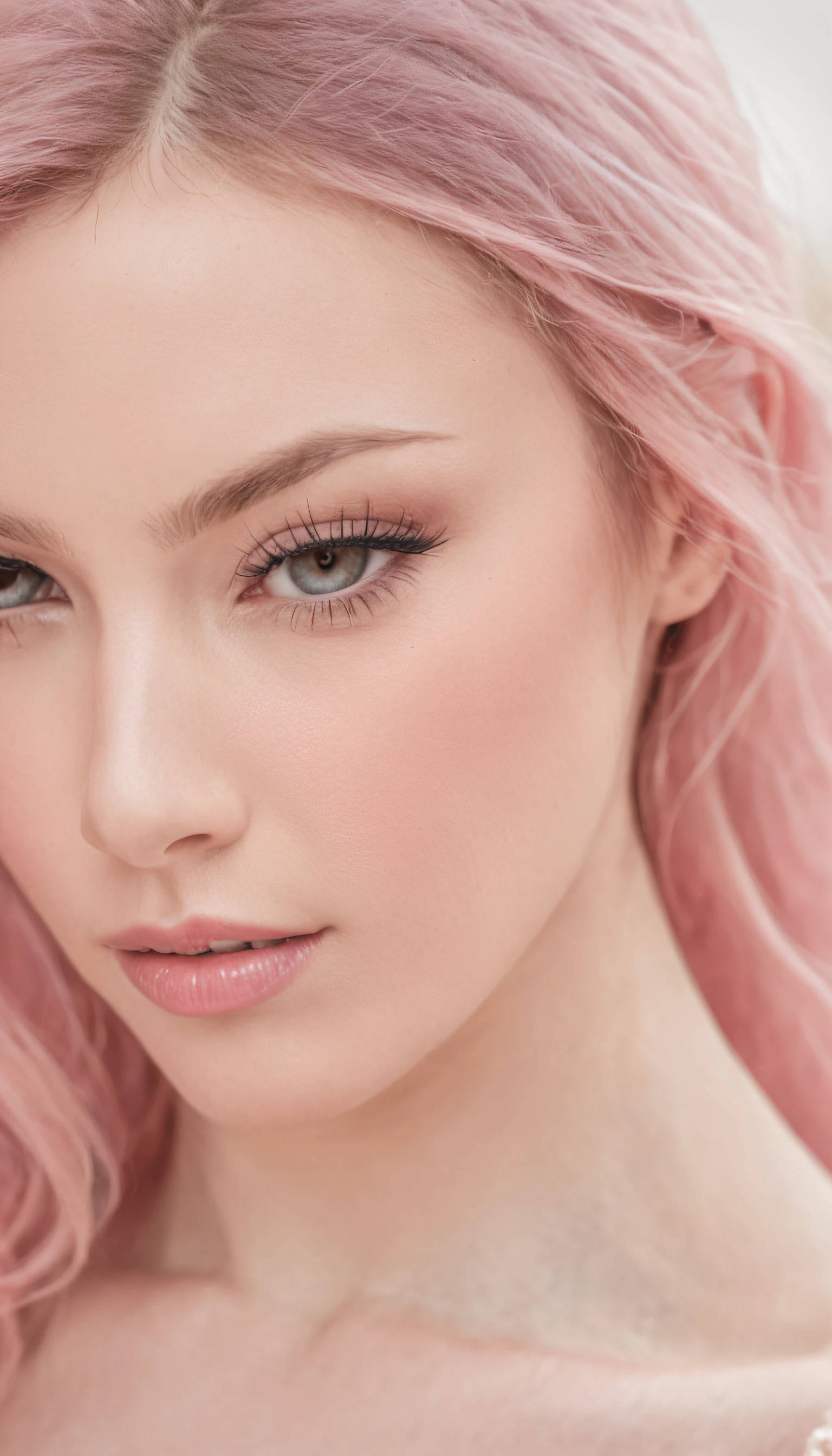 Beleza com cabelos rosa,olhos azuis,Vestindo roupas antigas chinesas rosa,Detalhe Face,Melhor obra-prima,ultrahigh-resolution