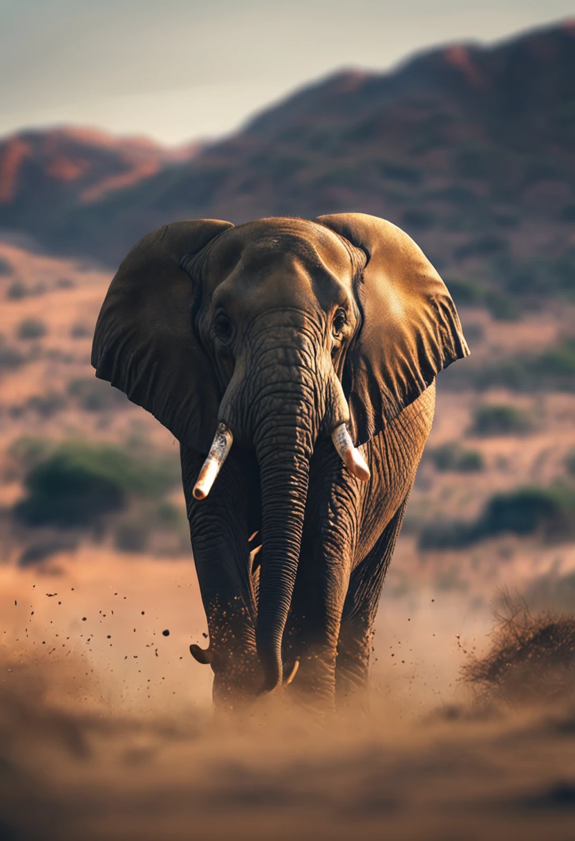 elephants，Photoreal，Elephants hunted，Stealing，tusks，elephants，African elephants，Killing，4K