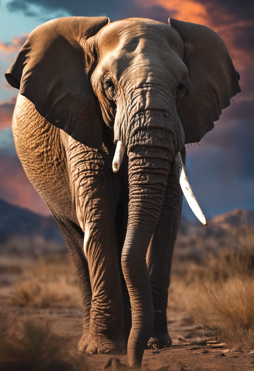 elephants，Photoreal，Elephants hunted，Stealing，tusks，elephants，African elephants，Killing，4K