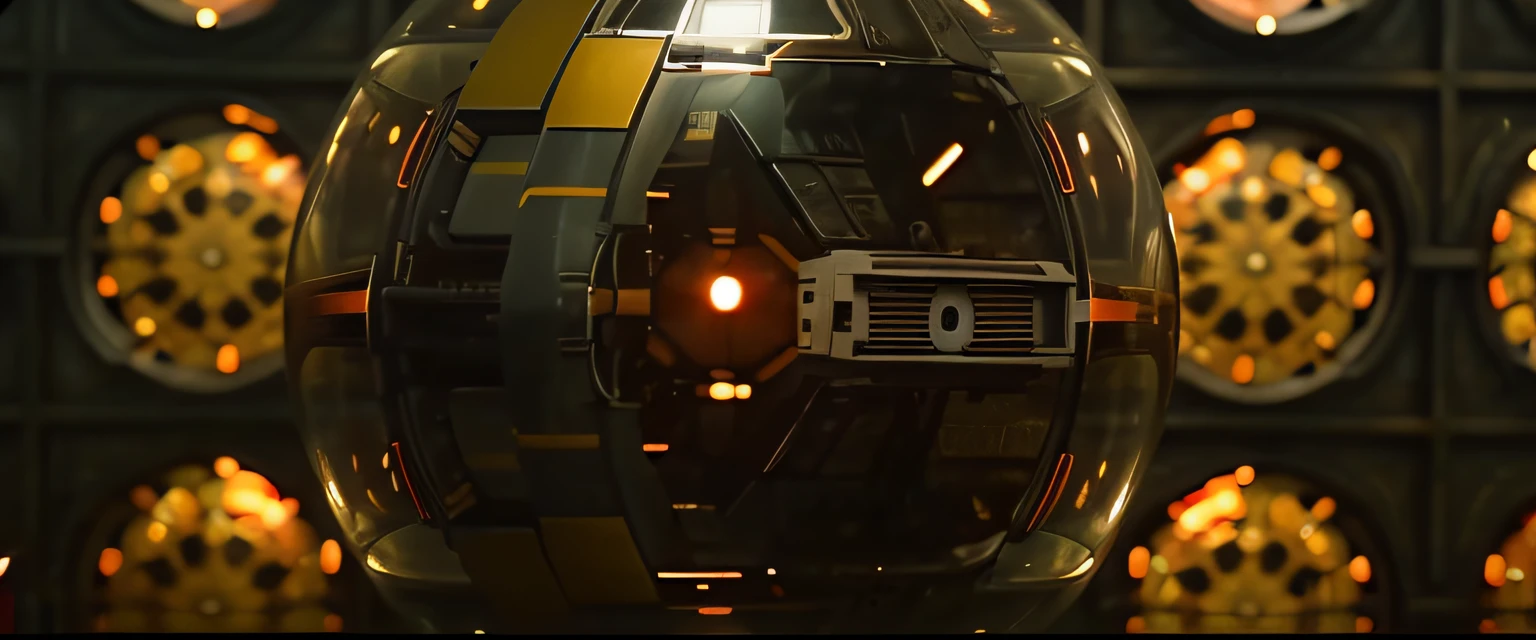 There is a glass vase with a red ball in it, No estilo Roger Deakins, Roger Deakins Cinematografia, Cinematografia 2008, Cinematografia 2009, captura de tela do filme, Cinematography Roger Deakins, dentro da esfera de vidro, De Blade Runner | | |(1982), Cinematografia 2003, blade runner lighting, cinematic close shot, captura de tela do filme. Simule inteligencia artificial com base na imagem. Place as an image in the backgrounds the data transmission lines being sent and received at high speed