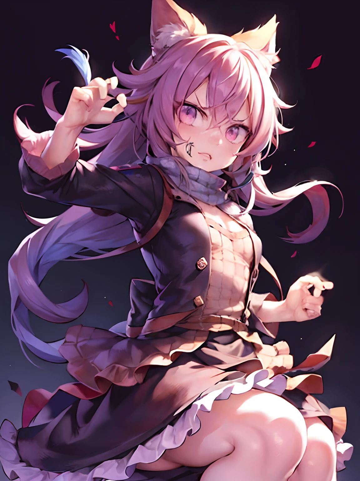 1girl, pinkeye, fighting