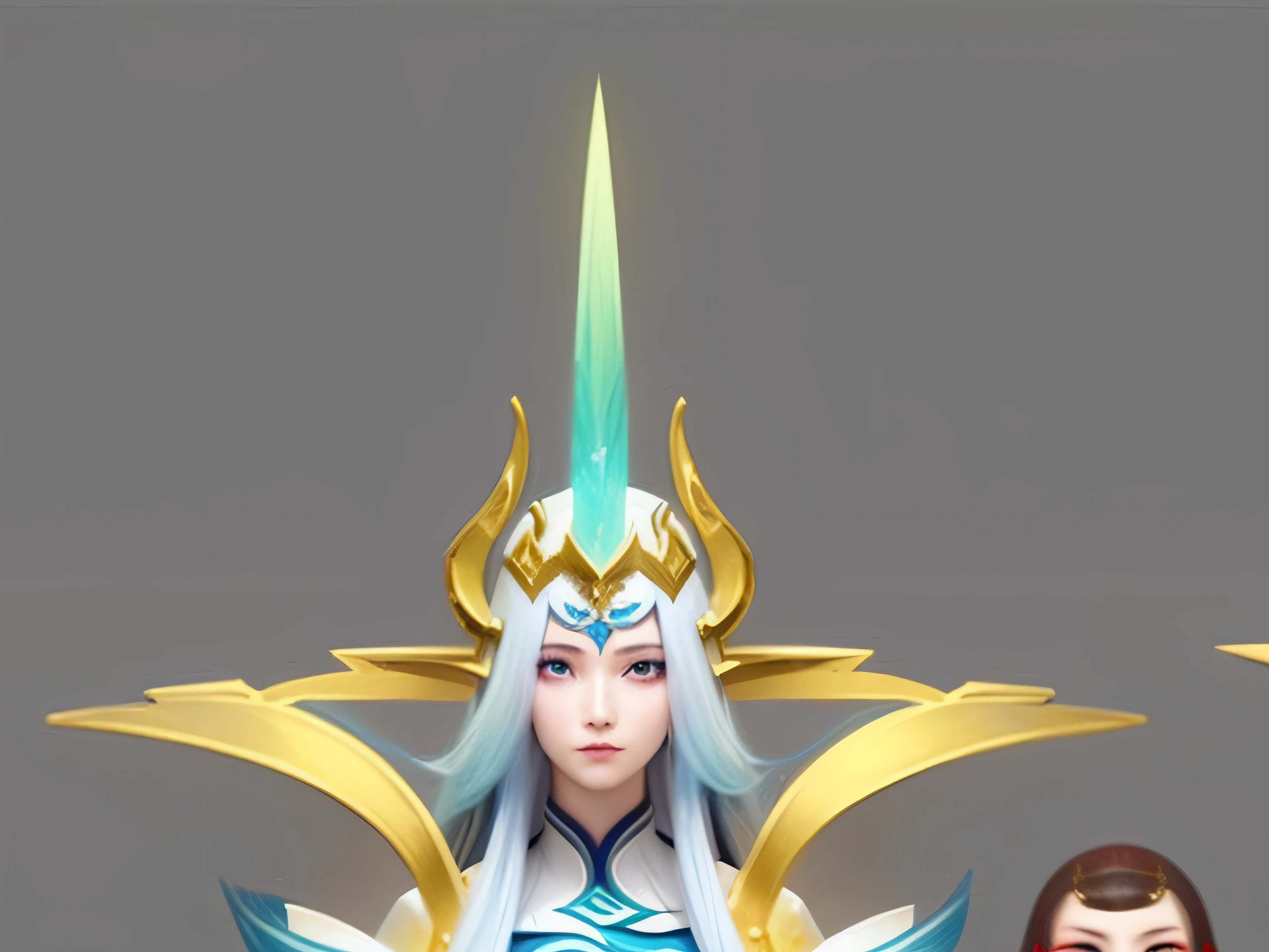 a closeup of three different characters of a woman with long hair, Heise Jinyao, rainha elfa, Irelia, inspirado em Lan Ying, uma rainha elfa, Retrato de uma rainha elfa, Star Guardian Inspirado, 3D estilizado, Xianxia de corpo inteiro, Feiticeira do Gelo, portrait knights of zodiac girl, yun ling, inspirado em Ju Lian