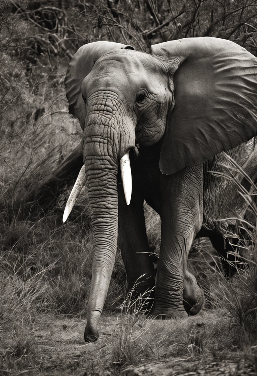 tusks，poacher，Ivory covered in blood