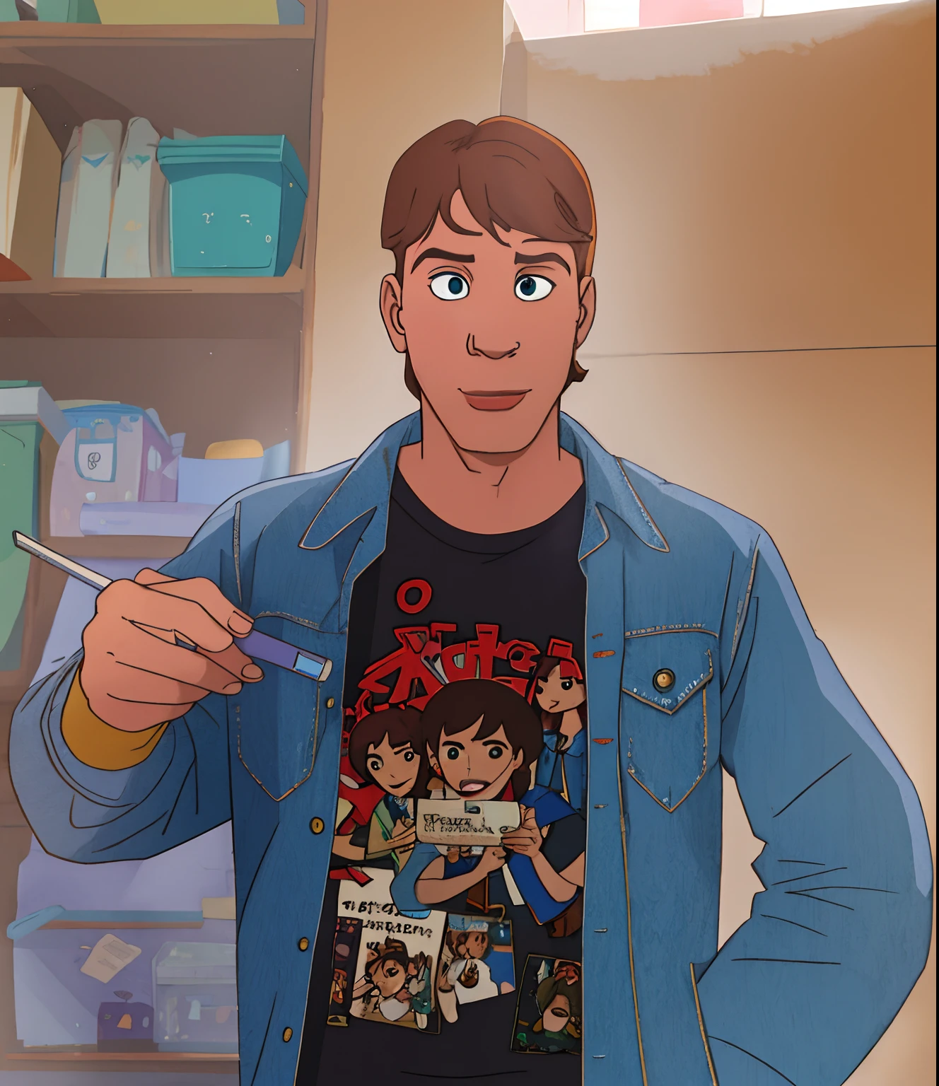 turn exactly this photo to cartoon style