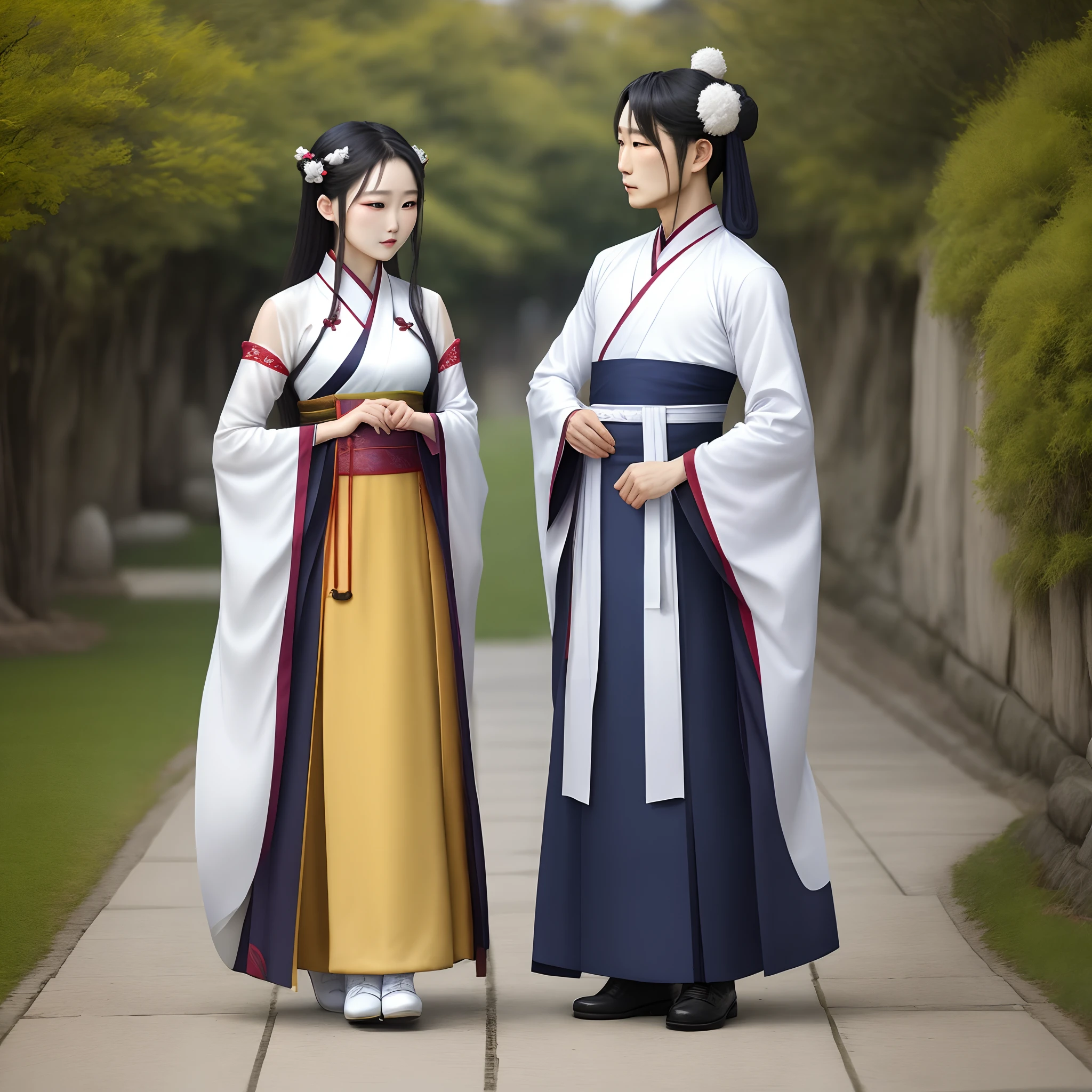 Hanfu white silk