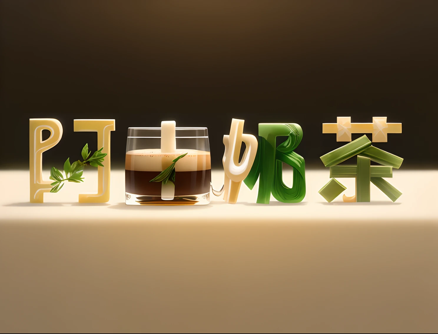 high high quality,tmasterpiece,high-definition photography,8K,Shot by Fujifilm camera,Bananas,Latte,cream-colored,black tea,Lemon slices,ice cubes,honey,Similu,Mint leaves