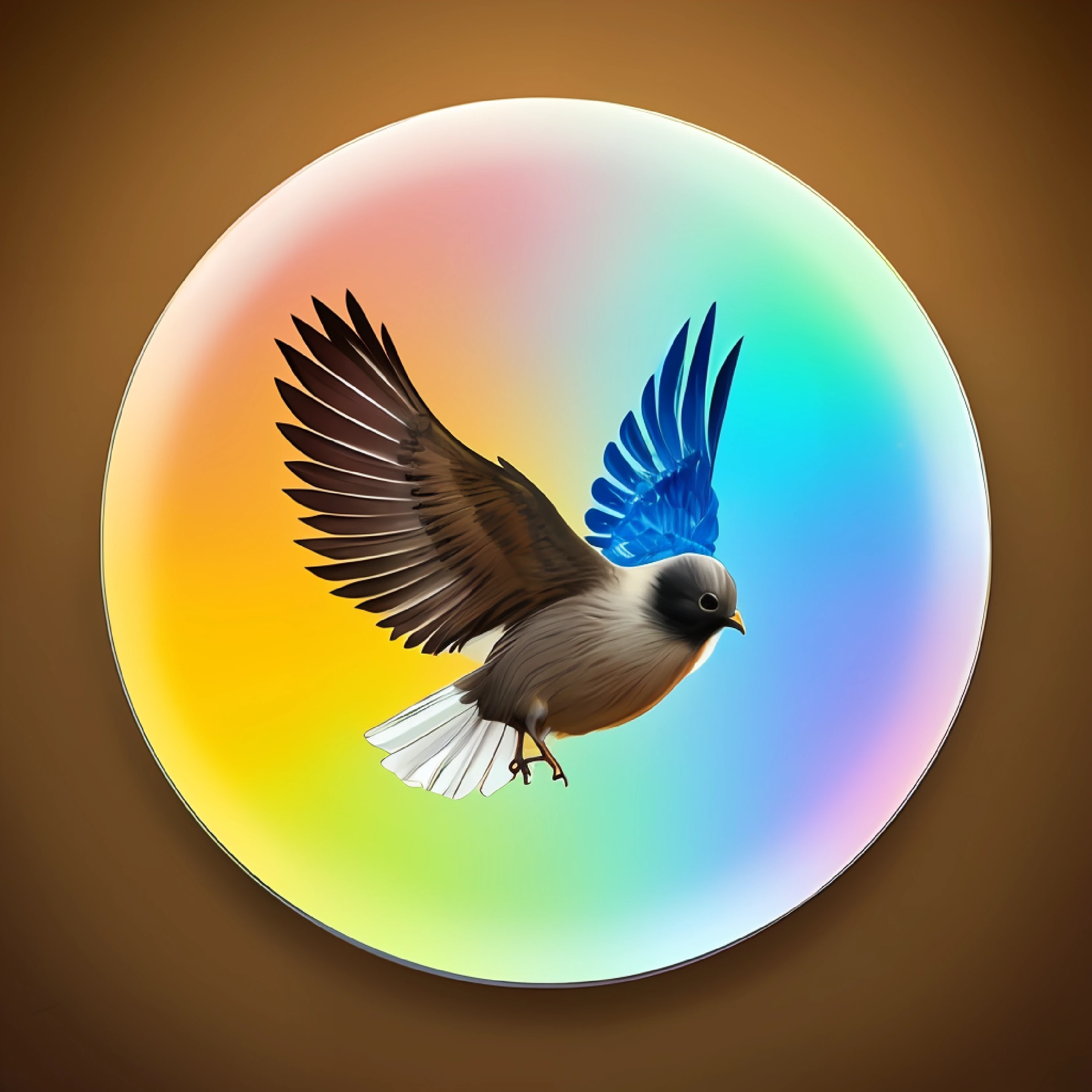 Closeup of the Pidgey, its brilliant plumage glowing like a miniature rainbow in the sunlight, realistic bird illustration, vector style, art by daniela vasileva