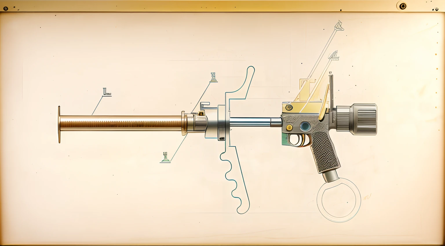 Draw leverage, bolt pistol in one hand, mechanical diagram, assembly drawing, Shoulder-mounted spray gun, Exploded parts assembly, simple bionic exploded drawing, Assembly instructions, exploded view, mechanism, technical diagram, Verbose triggers, diagram schematic, Pulitzer, bionic exploded drawing, Double-barreled gun, fig.1