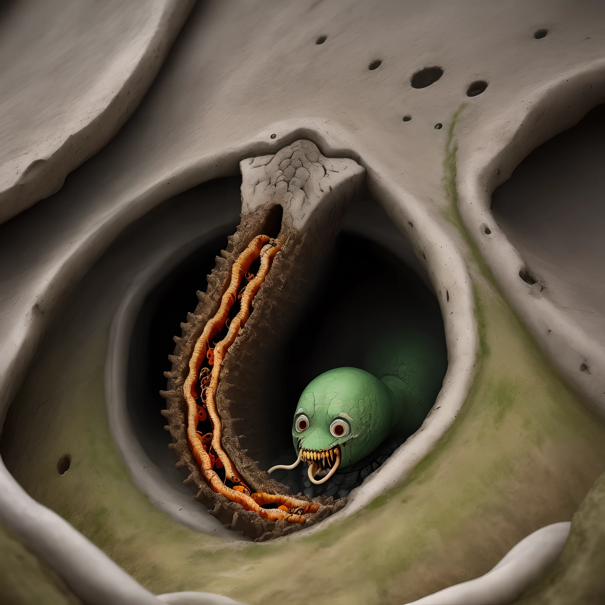 The parasite burrows into the human mouth,Control the human spirit