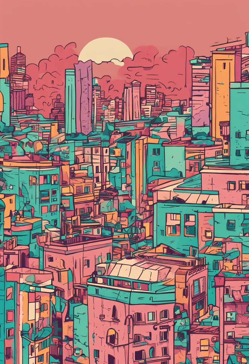 1 garota, arte vetorial, cores planas, pop art, padronizar, city backdrop, moletom, shorts, sneaker, bobcut, corpo inteiro, pose, agachamento, lofi color, (hyper lofi), (obra-prima , melhor qualidade: 1.5)