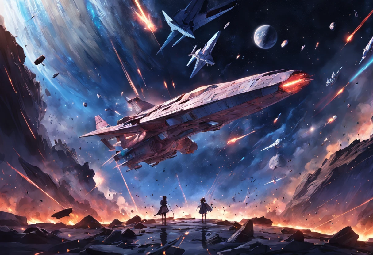 guerra de las galaxias  batalla de naves espaciales