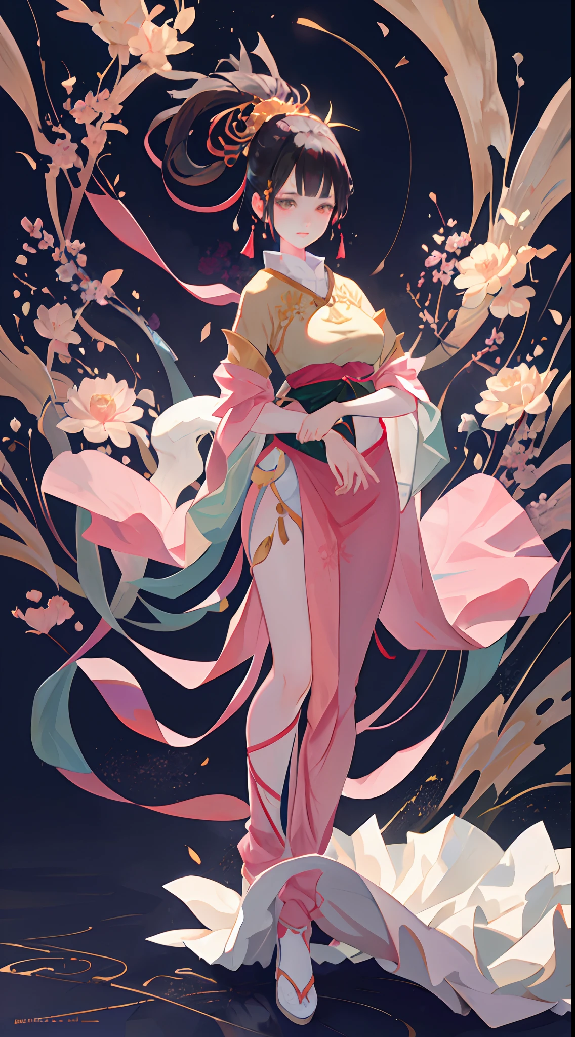 erjie, <lora:Threesister-erjiev2:0.2>,girl in a fluid and dynamic pose, wearing a loose, flowing pink dress, mysterious expression, curly black and pink hair, [Zhang Ziyi|Aishwarya Rai], in a modern and abstract setting, with bold and colorful abstract art, blurred background, bright lighting, official art, unity 8k wallpaper, (zentangle, mandala, tangle, entangle), intricate clothes,zhongfenghua <lora:zhongfenghua:0.2> <lora:oc_v10:0.1><lora:lowra_v10:0.2> <lyco:gpts4 lite dreamwave_278580:0.3> (full body,from everywhere,masterpiece, top quality, best quality, official art, beautiful and aesthetic:1.2), extremely detailed,(fractal art:1.1),(colorful:1.1)(flowers:1.3),highest detailed,(zentangle:1.2), (dynamic pose), (abstract background:1.3), (shiny skin), (many colors:1.4), (feathers:1.5), dynamic angle, the most beautiful form of chaos, elegant, a brutalist designed, vivid colours, romanticism,