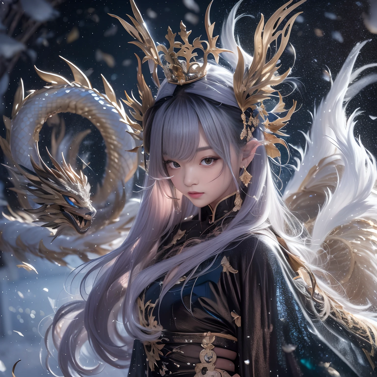 32K(tmasterpiece,k hd,hyper HD,32K)Long flowing black hair,Gold jewelry area in the back room,Smoke ring girl ,Bronze Dragon Protector (realisticlying:1.4),Python pattern robe,Purple-pink tiara,Snowflakes fluttering,The background is pure,Hold your head high,Be proud,The nostrils look at people, A high resolution, the detail, RAW photogr, Sharp Re, Nikon D850 Film Stock Photo by Jefferies Lee 4 Kodak Portra 400 Camera F1.6 shots, Rich colors, ultra-realistic vivid textures, Dramatic lighting, Unreal Engine Art Station Trend, cinestir 800,Hold your head high,Be proud,The nostrils look at people,32K(tmasterpiece,k hd,hyper HD,32K)Long flowing black hair,Backroom pond,zydink, a color, Asian people (A unicorn), (Silk scarf), Combat posture, looking at viewert, long whitr hair, Floating hair, Hanfu, Chinese clothes, longer sleeves, (abstract ink splash:1.2), white backgrounid,Kirin Beast Protector (realisticlying:1.4), (realisticlying:1.4),,The nostrils look at people, A high resolution, the detail, RAW photogr, Sharp Re,