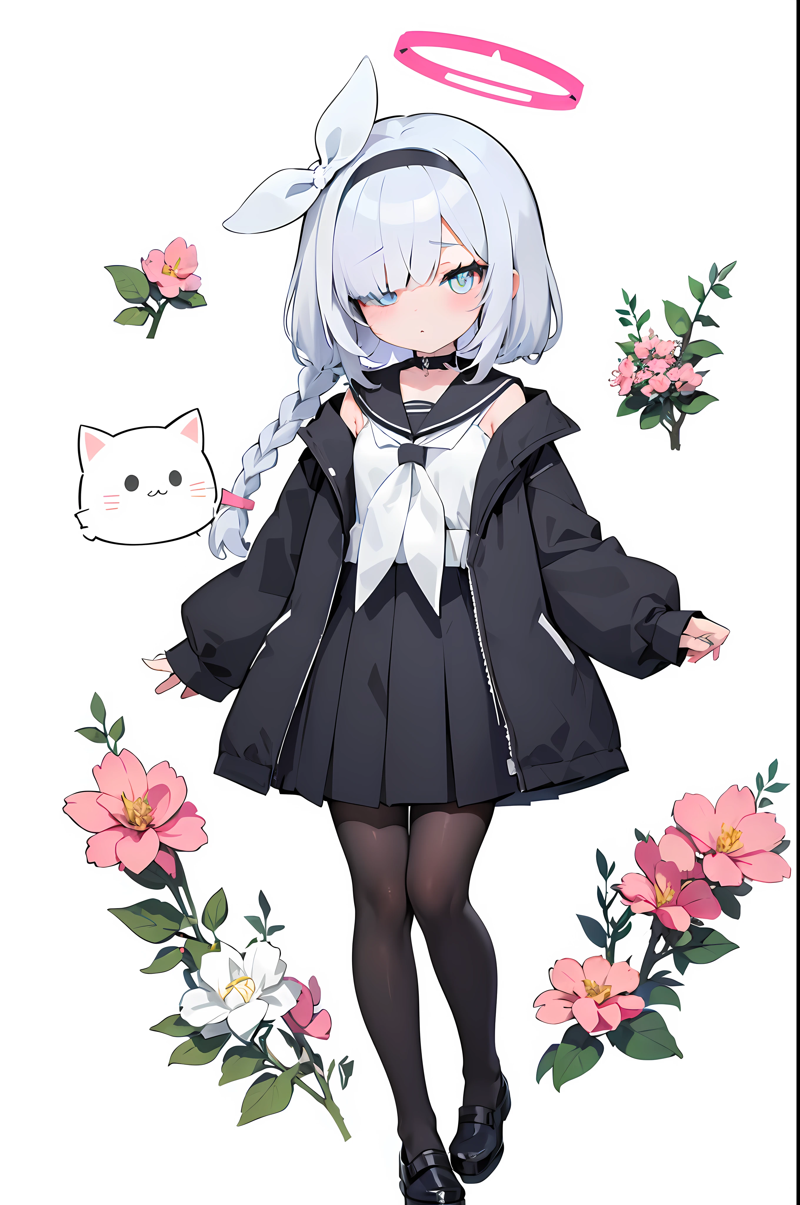 anime character with angel wings and a cat in a dress, anime visual of a cute girl, white cat girl, cute anime girl, small curvy loli, girls frontline style, cute character, cute anime catgirl, anime moe artstyle, anime girl with cat ears, young anime girl, from girls frontline, anime full body illustration, small loli girl