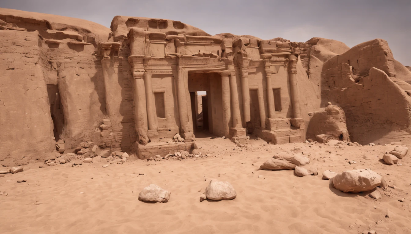 Cinematic images,Hyper-realistic,Ultra-wide viewing angle,Vast desert,oases,Ruined ruins,中景 the scene is,super-fine,Detailed pubic hair,stereoscopic perspective,Works of masters,detail in face,super-fine,16K resolution,high qulity,电影灯光,High picture detail,dynamic viewing angle,Detailed pubic hair,Epic shooting,oc rendered