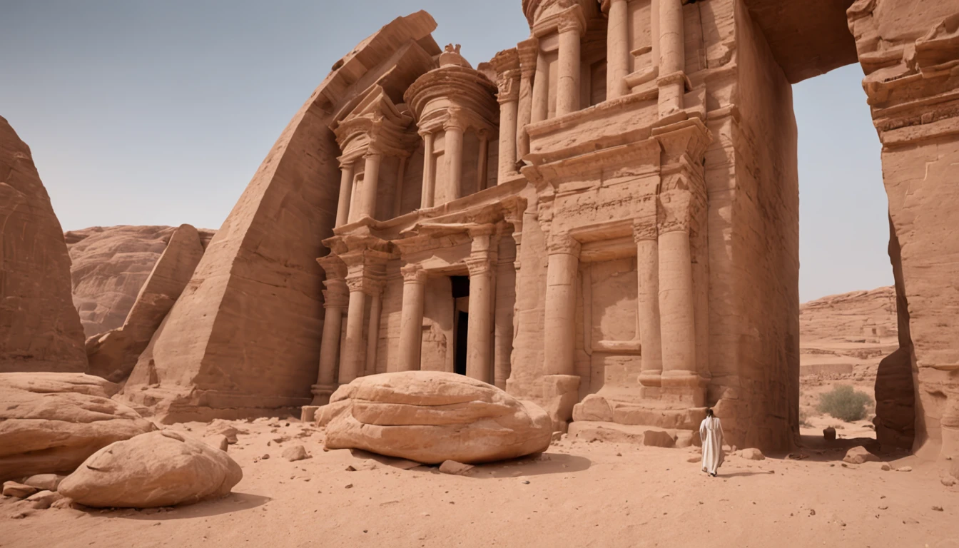 Cinematic images,Hyper-realistic,Ultra-wide viewing angle,Vast desert,oases,Ruined ruins,中景 the scene is,super-fine,Detailed pubic hair,stereoscopic perspective,Works of masters,detail in face,super-fine,16K resolution,high qulity,电影灯光,High picture detail,dynamic viewing angle,Detailed pubic hair,Epic shooting,oc rendered