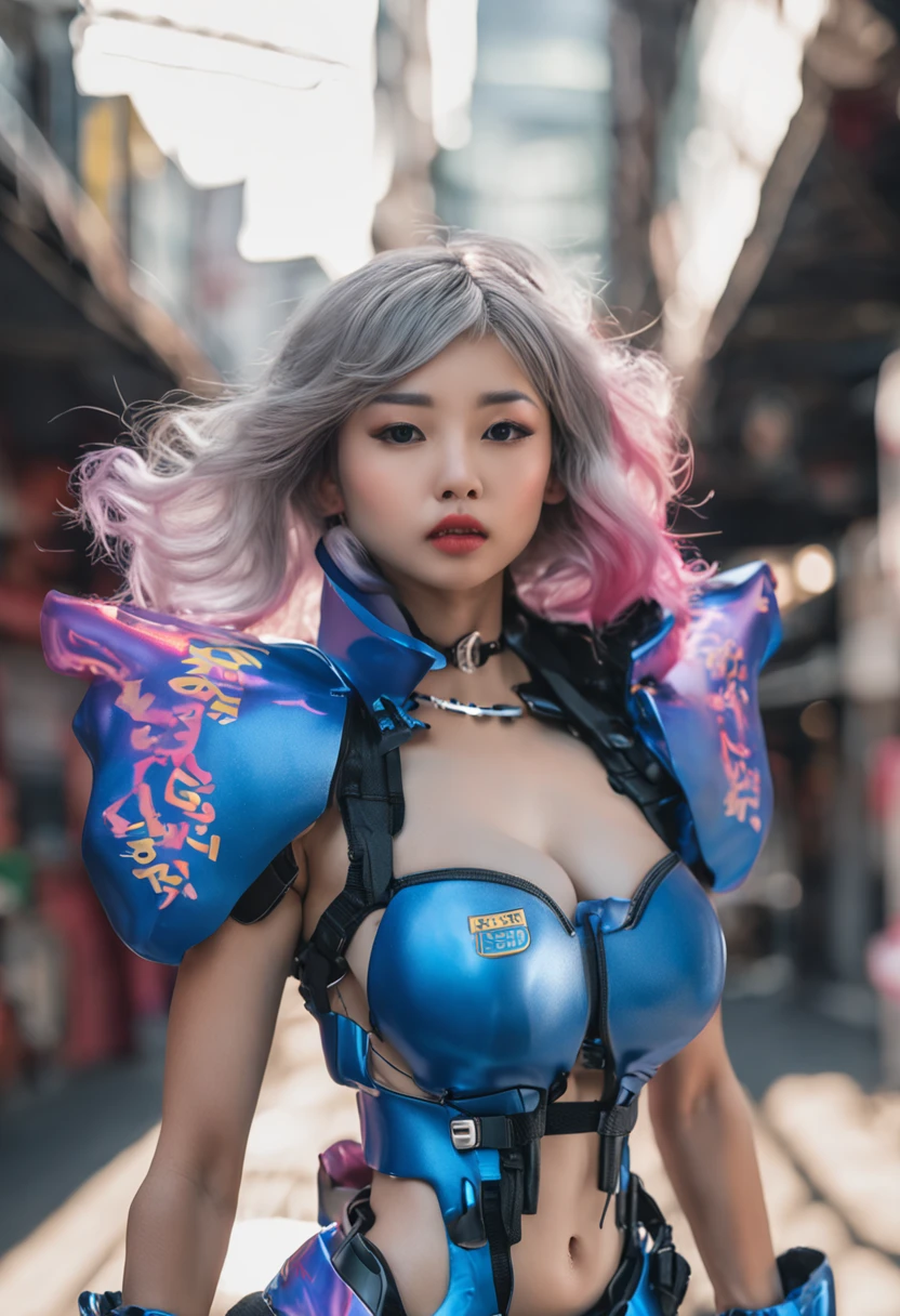 (Best Quality, 8k, 32k, Masterpiece, UHD:1.3), (Photo of Attractive Japanese Woman), 1 Girl, (Huge Boobs:1.3), (short wavy hair), Abs, Perfect Body, Ultra Detailed Face, Detailed Lips, Fine Eyes, double eyelids, techwear clothes, full body coevered with tight LaTeX, (seductive), ((aroused:1.4))