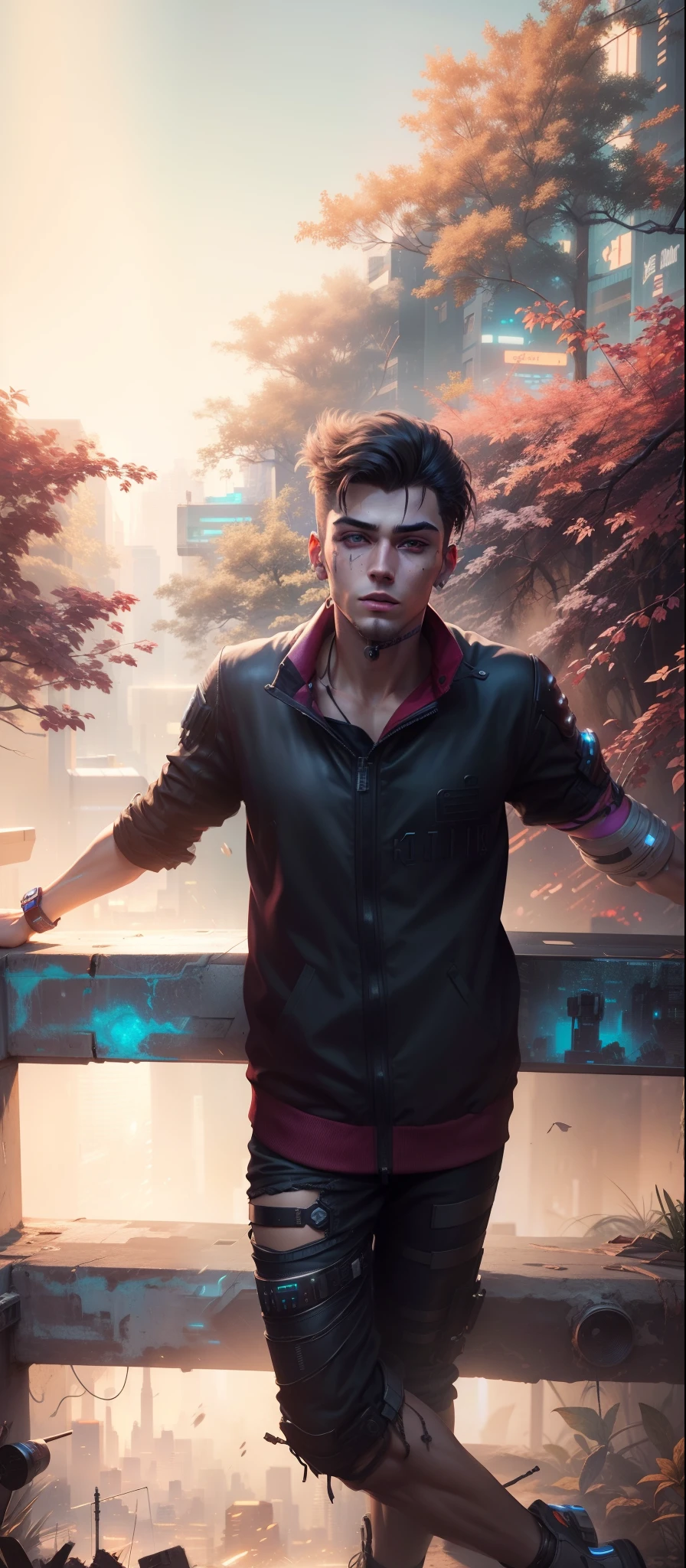Cyberpunk handsome boy ultra realistic