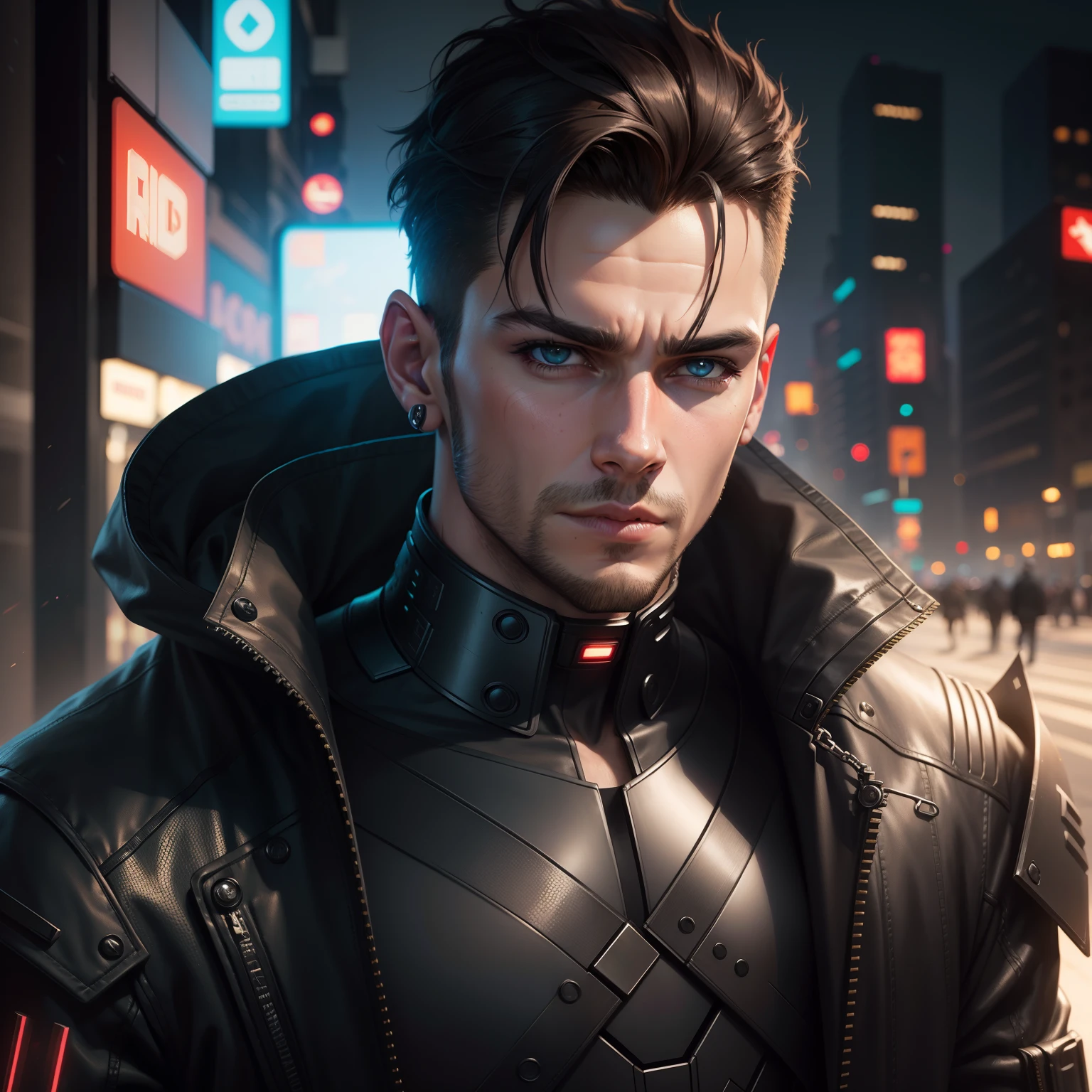 change background cyberpunk realistic face handsome boy  8k ultra realistic