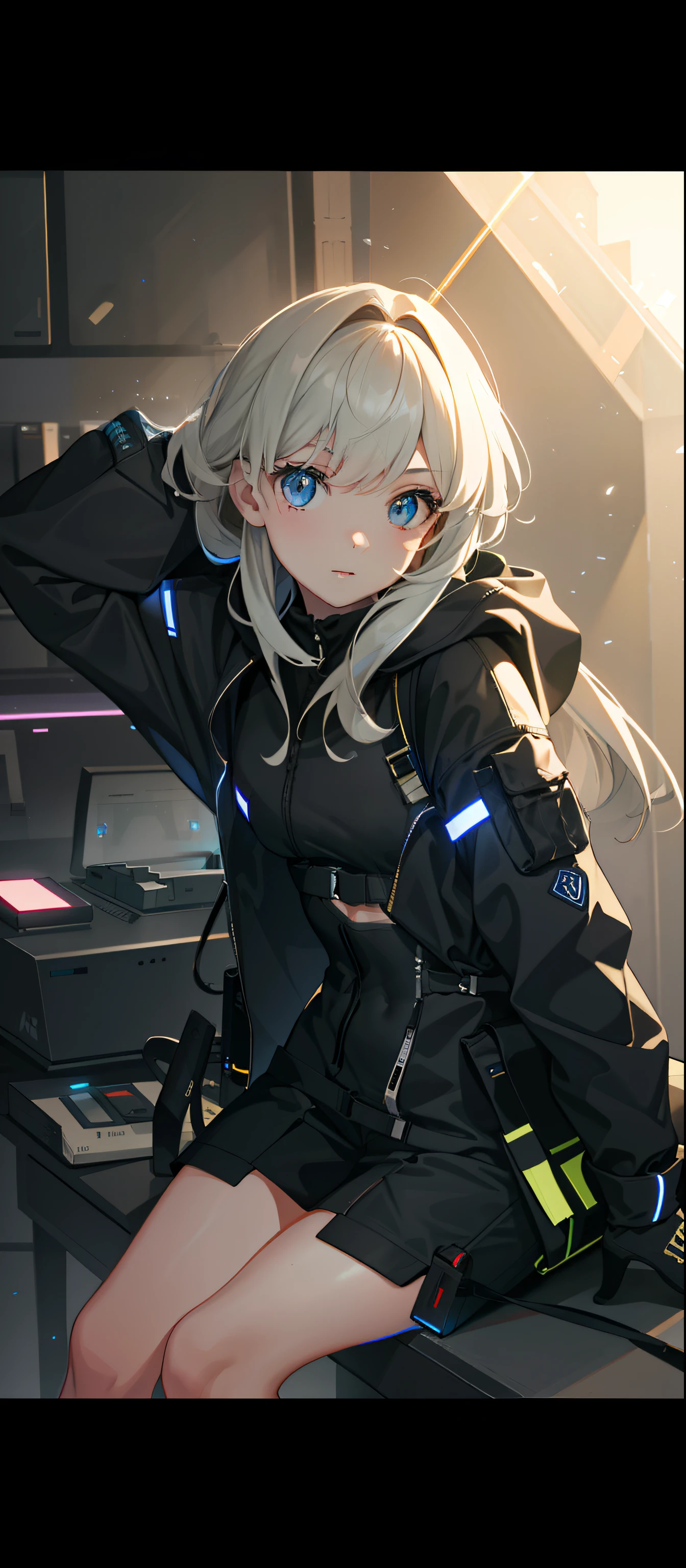 1girll,, with light glowing, side-lighting, Wallpapers,full bodyesbian