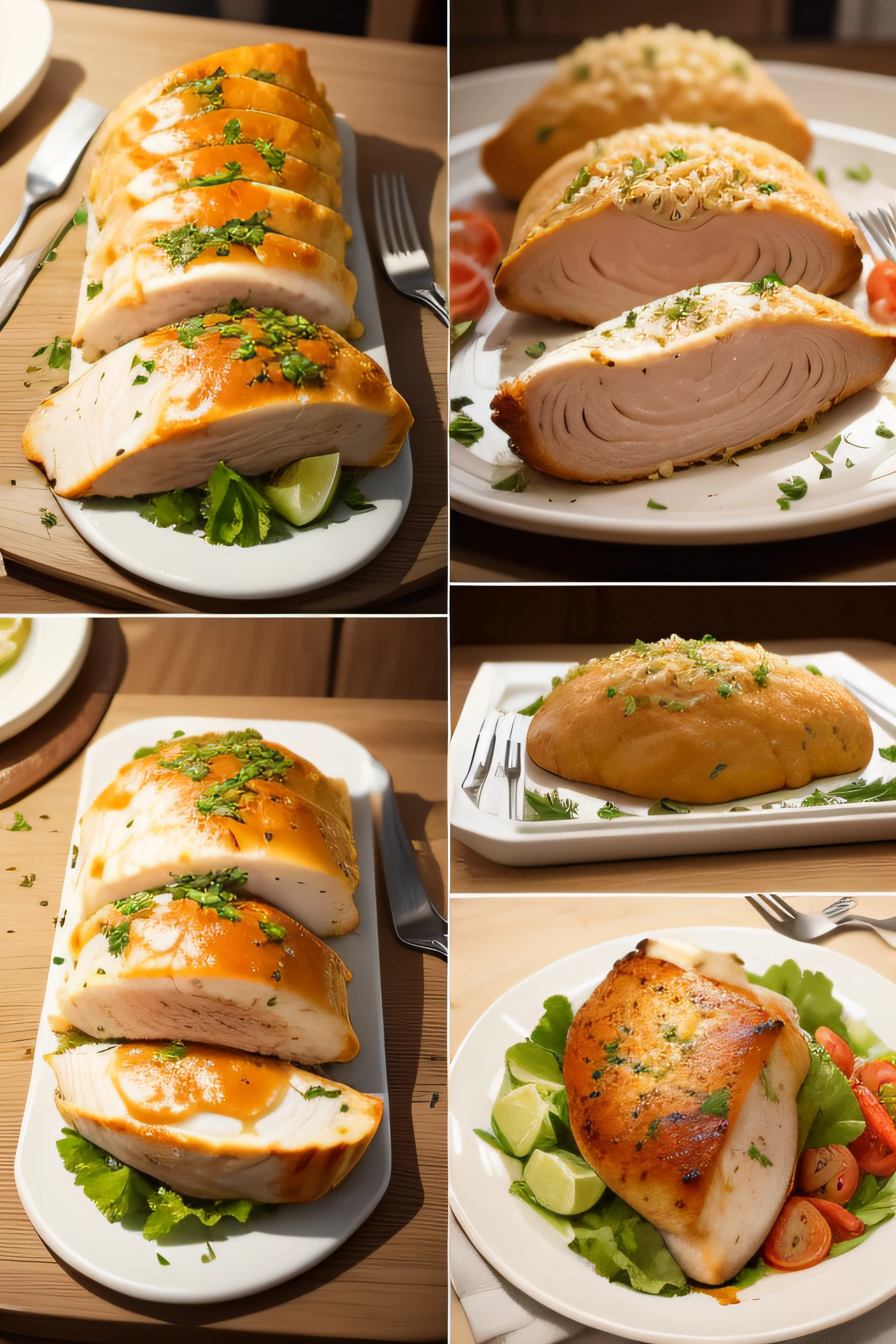 chicken,slice,Plating,It's good looking,It was delicious