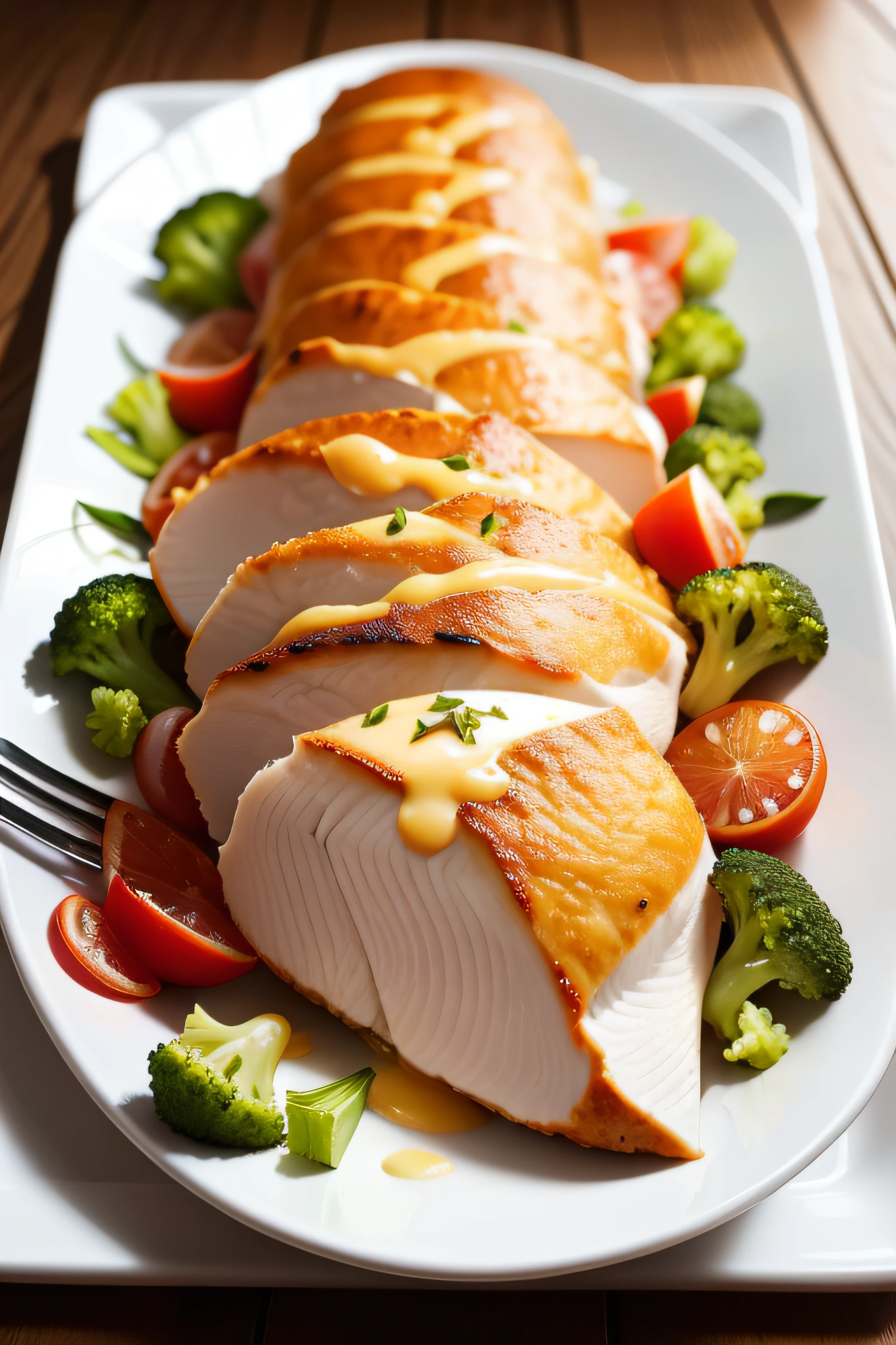 chicken breast,slice,Plating,It's good looking,It was delicious