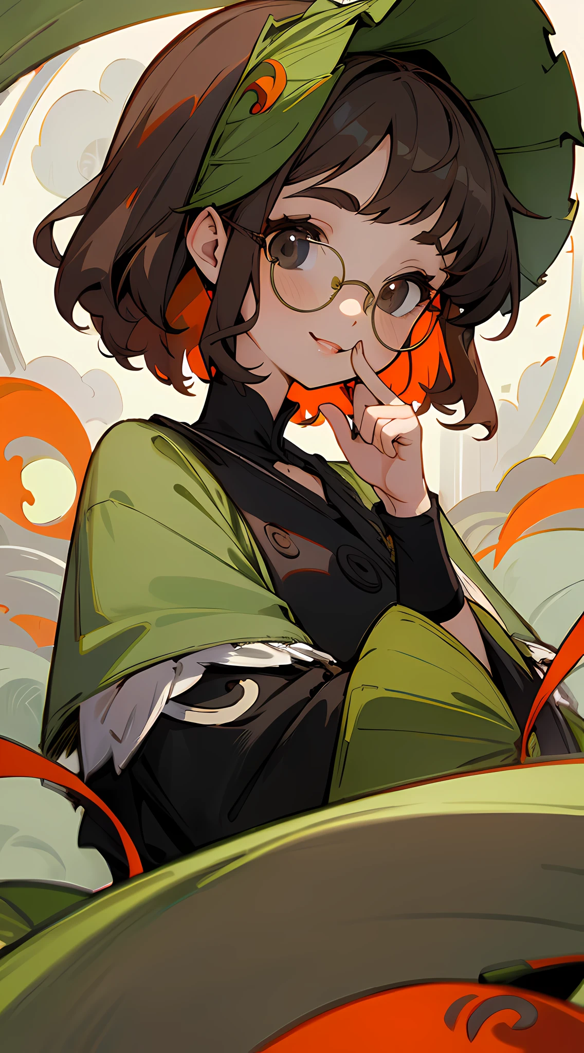 masterpiece, best quality, 1girl, solo, standing, <lora:newt-xb-richy-v1:1> newt, (green skin:1.4), hat, glasses, shrug \(clothing\), grin, cleavage, <lora:ruinedorgasm-concept-richy-v1_1:0.9> ruinedorgasm, penis on face, penis, projectile cum, cum, clothed female nude male, close-up, clenched hand, hand up, looking at viewer