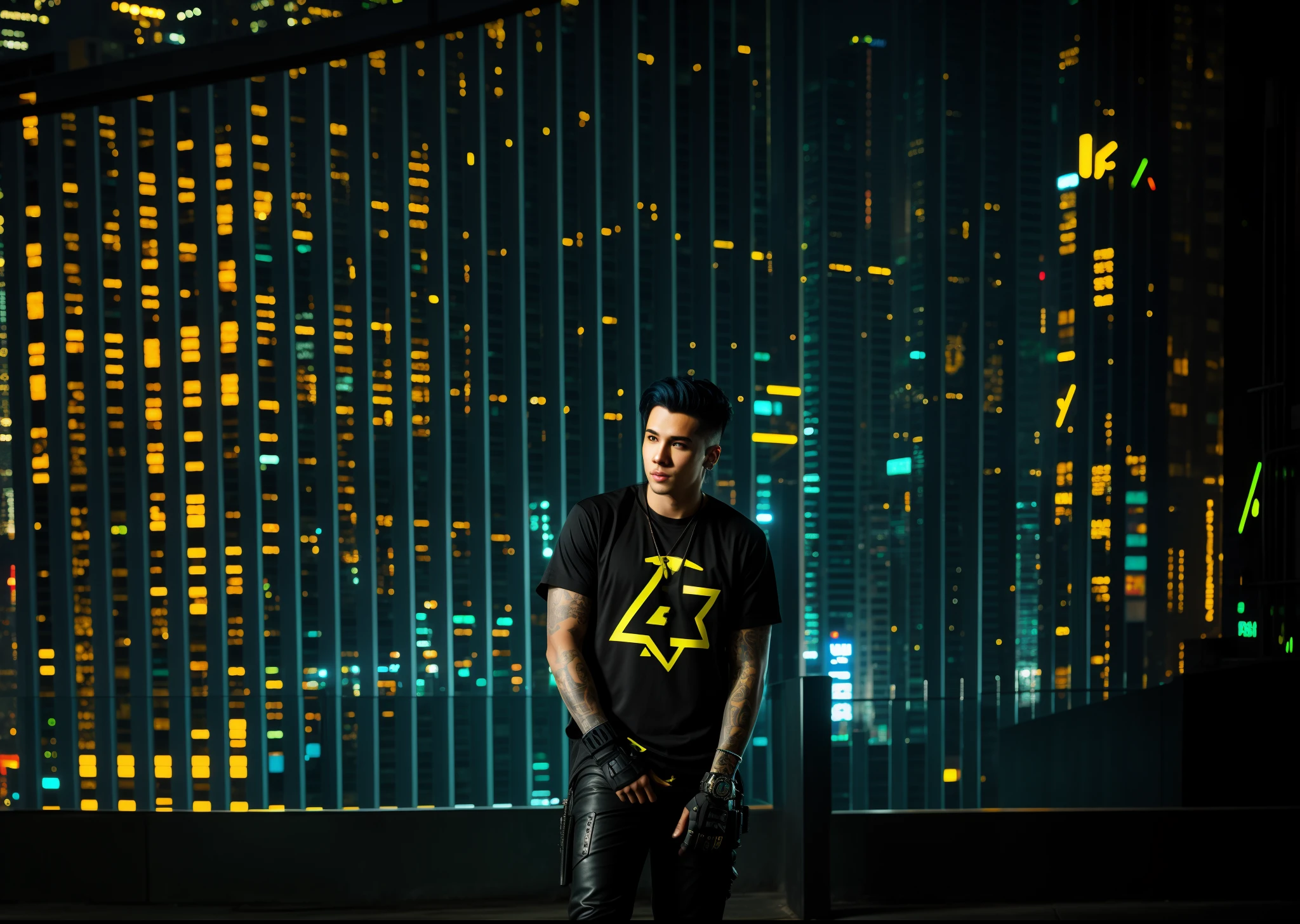 Change background cyberpunk handsome boy, realistic face, 8k, ultra realistic, pikachu