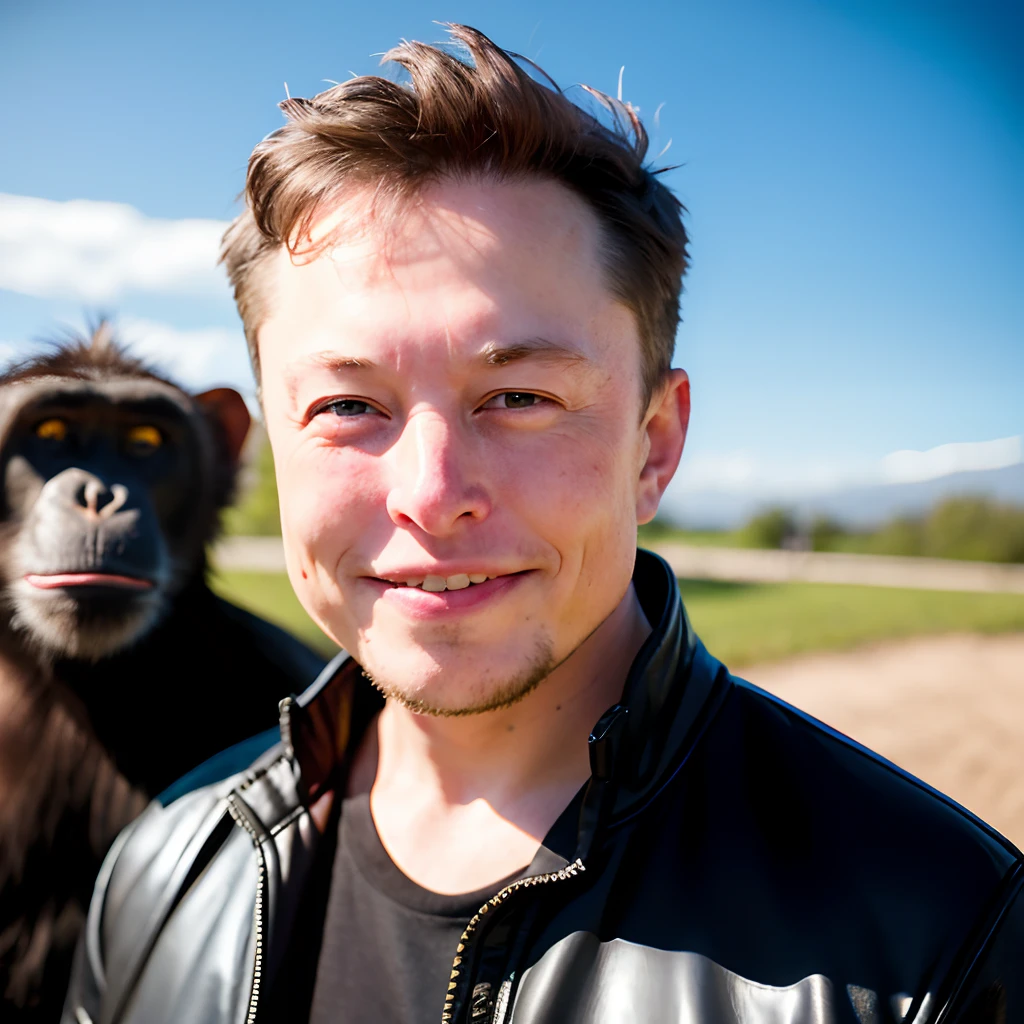 Elon musk smile to the chimps