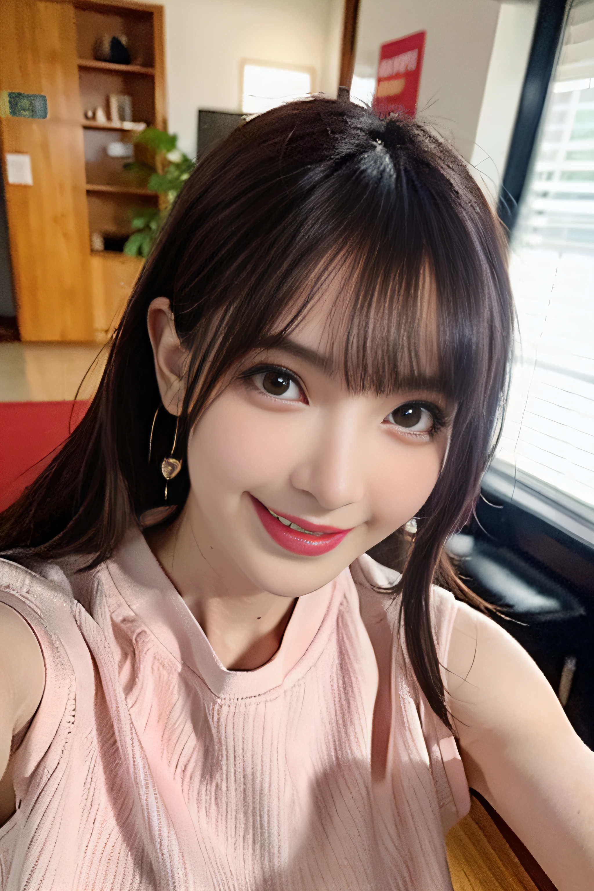 masterpiece, best_quality, ultra-detailed, anime_style, cute, 1_girl, ((swimware)), ((rich facial expressions)), ((various place)), purple_eyes, purple_hair, ponytail_hair, bangs, side_parting, fair_skin, round_face, thin_eyebrows, small_nose, full_lips, light_pink_lipstick, blush, eyelashes, ear_piercings, silver_earrings, pink_clothes, smiling, head_tilted_slightly_to_the_right, ultra high definition, (photorealistic:1.4), high resolution, raw photo, sharp re, Nikon D850 film stock photo by Lee Jefferies 4 kodak portra 400 camera f1.6 lens rich colors hyper realistic lively textures dramatic lighting unreal engine artstation trends cinestir 800,