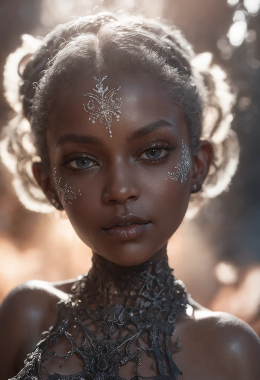 Cute and adorable dark baby, Glowing Smoke Neon Eyes, renda de metal hoarfrost, fantasia, sunlight, raio de sol, detalhes intrincados. 8k, Sonho, Surrealismo, super fofo, symmetric, soft lighting, trending on ArtStation, detalhes intrincados, altamente detalhado, Motor irreal, Directed by: Ross Tran, WLOP, Artgerm e James Jean, Brian Froud, art illustration by Miho Hirano, Neimy Kanani, oil on canvas by Aykut Aydoğdu, oil painting, heavy strokes, gotejamento de tinta