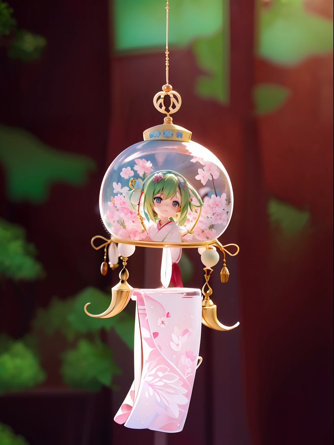 Japan Glass Wind Chimes Wind Chimes Wind Chimes、Anime-style girls are depicted