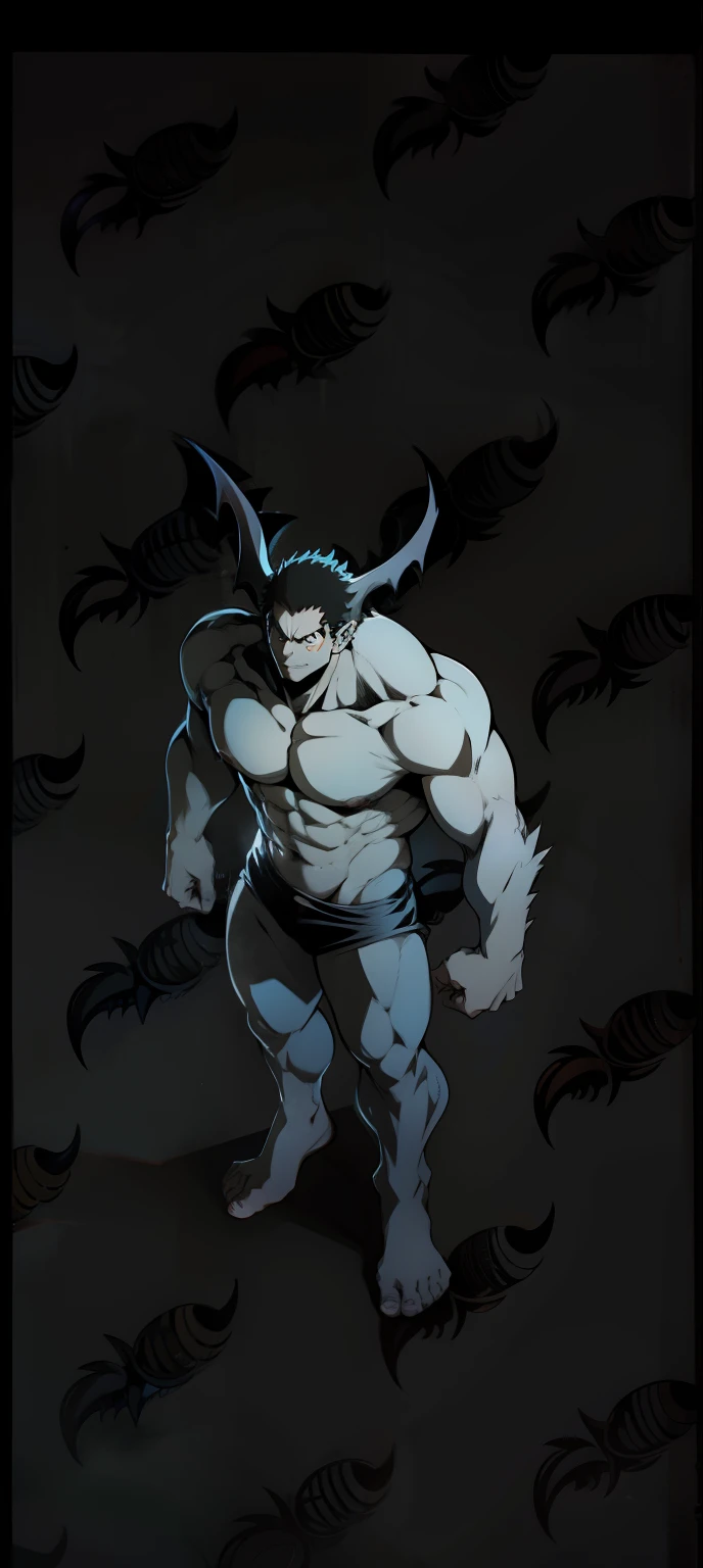 Gere uma imagem de arte anime de um monstro muito forte , demonio, devilman