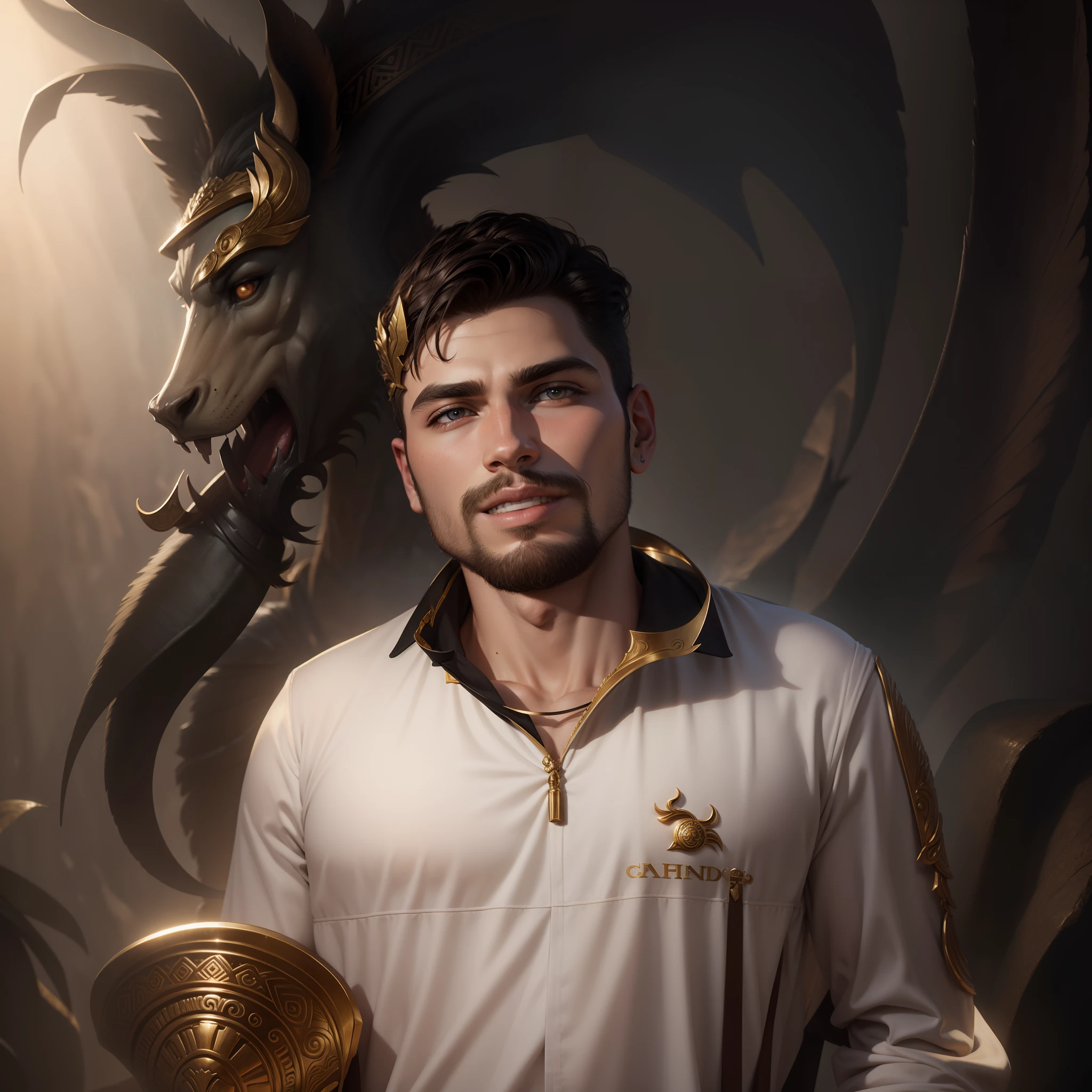 Change background mythology, handsome boy, realistic face, ultra realistic, mythological.
