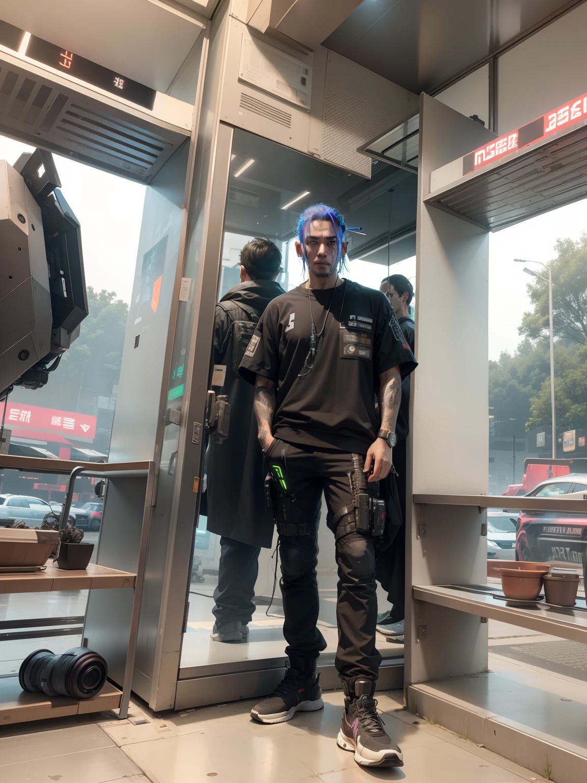 Cyberpunk,real face , 8k, ultra realistic