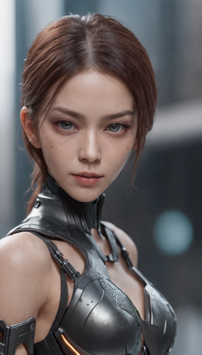 Film-graded film, dramatic scene, Photography, primitive, Masterpiece, ultra-wide-angle, Walk on a cyberpunk cityscape, ultra fine photos, (cyborg arm:1.3), Medium full shot of a female ninja wearing mech armor in chest, pelvis, and arms part, Best quality, 超高分辨率, Photorealistic, volumetric light, stunningly beautiful, Half body, Delicate face, Vibrant eyes, Original photo, 1 girl, Solo, 1 girl, (Don Ding:1.3), (Twia), future-tech, Futuristic, Hologram augmented reality, (Extremely detailed CG Unity 8K wallpaper), most beautiful artwork in the world, Professional photography, trending on artstation, trending on CGSociety, intricately detailed, High detail, Sharp focus, Dramatic, Photorealistic, Cyberpunk, Futuristic, Pale skin, Slim body, (high-detail skin:1.2), 8K UHD, Digital SLR, Soft lighting, High quality, film grain, Glossy, (Highest quality:1.3), (Sharp focus:1.5), (Photorealistic:1.3), (Highly detailed skin), (Detailed face), (high-detail skin:1.2), (glistening skin:1.2), cyborg arm, (Highly detailed skin texture:1.15), (Detailed face), (high-detail skin:1.2), (glistening skin:1.15), Glossy, (cyborg arm:1.5), B8 Star Girl, boxing gloves, Japanese, Cyberpunk Street, (natta:1.2), Heavy fog, (rain:1.2), film grain, Glossy, water Reflections, pergaminhos