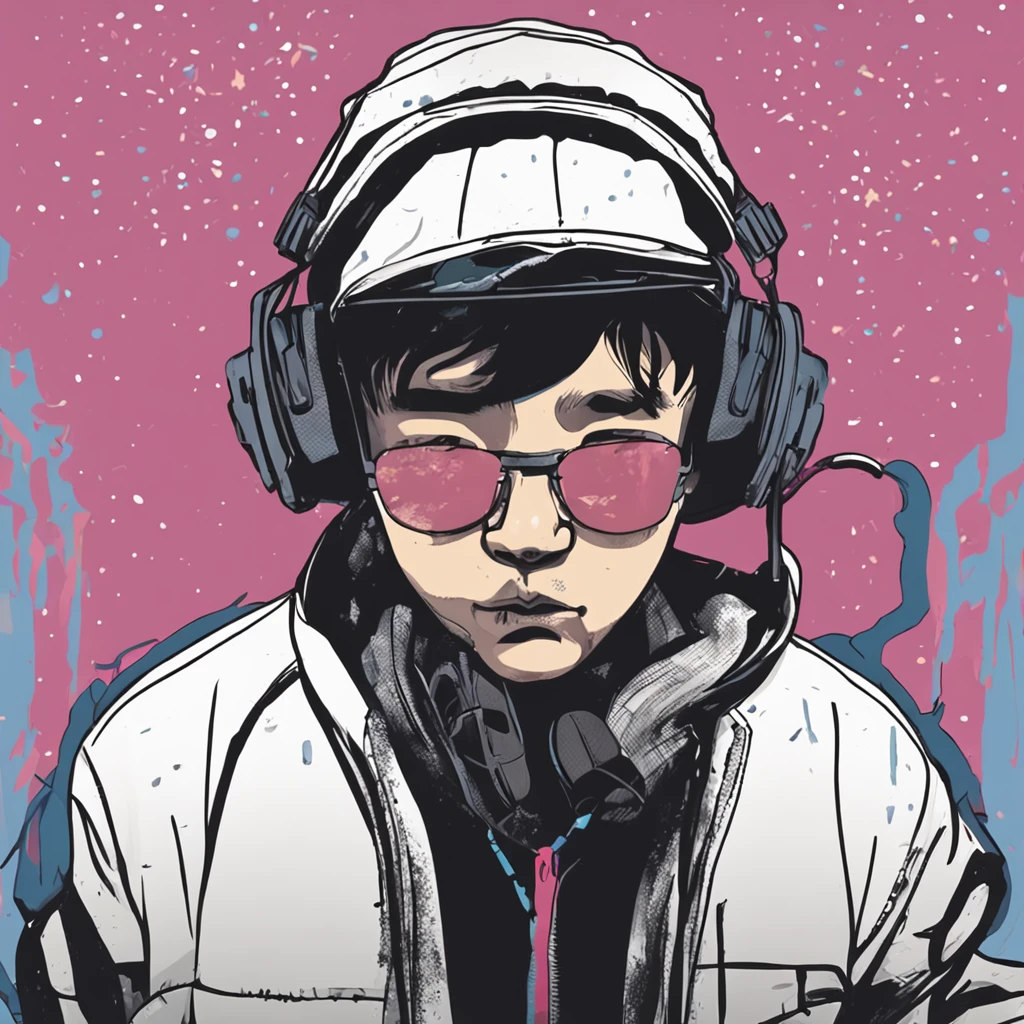 Choo lo lofi music boy standing black weather white background