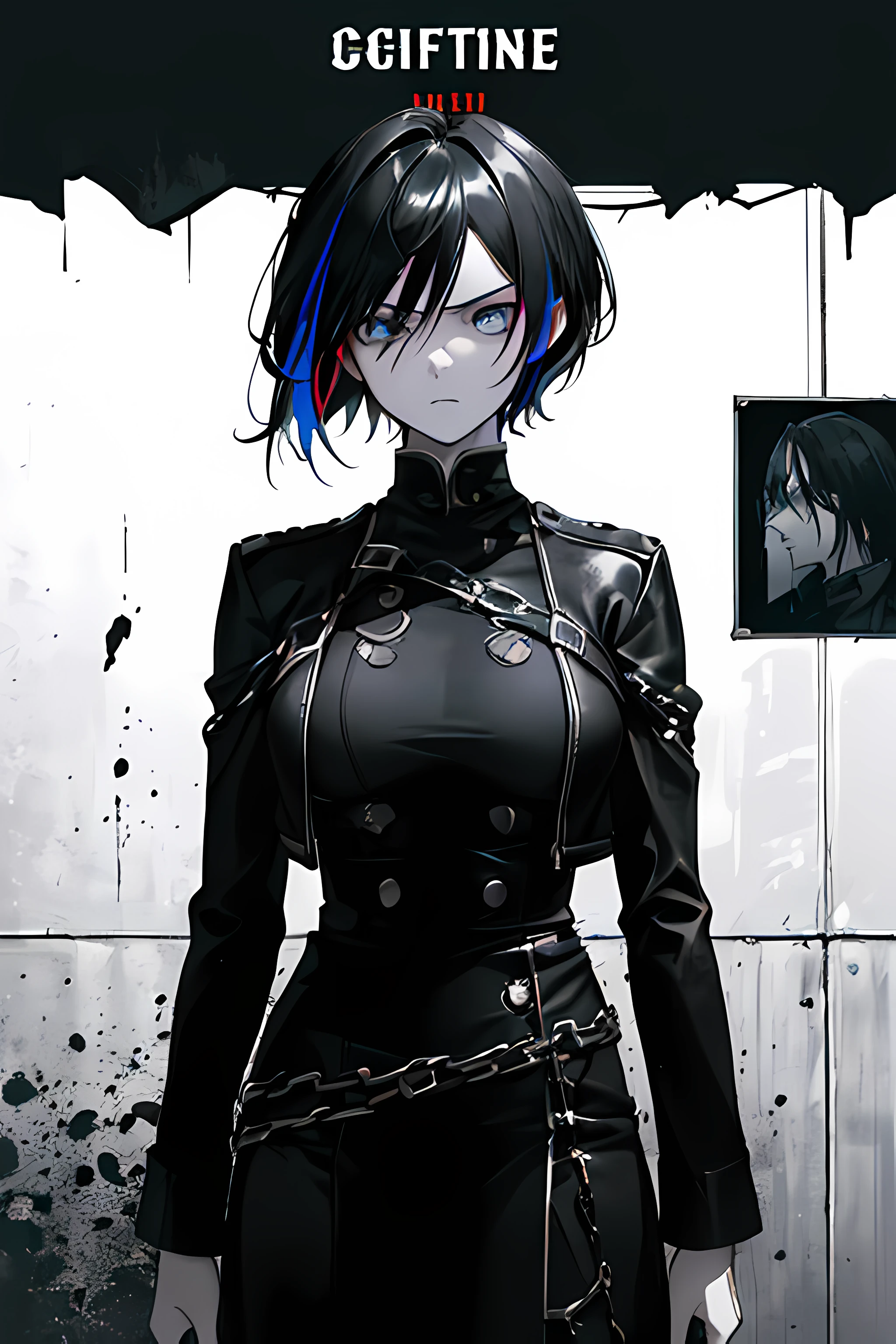 ((((dramatic))), (((gritty))), (((intense))) film poster featuring a young woman as the central character. She stands confidently in the center of the poster, wearing a stylish and edgy outfit, with a determined expression on her face. The background is dark and gritty, with a sense of danger and intensity. The text is bold and attention-grabbing, with a catchy tagline that adds to the overall feeling of drama and excitement. The color palette is mainly dark with splashes of vibrant colors, giving the poster a dynamic and visually striking appearance,tachi-e