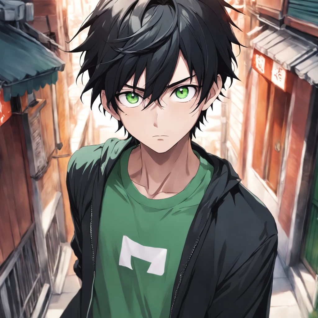 Decepcionado, anime boy with black hair and green eyes staring at camera, retrato realista bonito, anime semi-realista, detailed anime soft face made by anime painter studio, Retrato anime do homem bonito, realistic anime art style, arte cg anime suave, anime de rosto de alto detalhe, anime semi-realista, estilo anime semi-realista, retrato estilo anime, homem alto do anime com olhos azuis