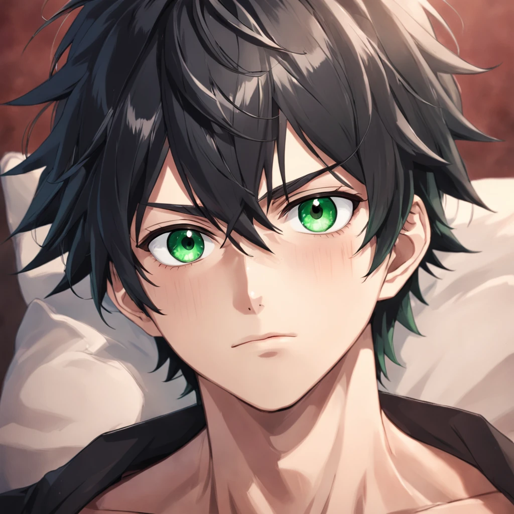 desiludido, anime boy with black hair and green eyes staring at camera, Nice realistic portrait, anime semi-realista, detailed anime soft face made by anime painter studio, Retrato anime do homem bonito, realistic anime art style, arte cg anime suave, anime de rosto de alto detalhe, anime semi-realista, estilo anime semi-realista, Retrato estilo anime, homem alto do anime com olhos azuis