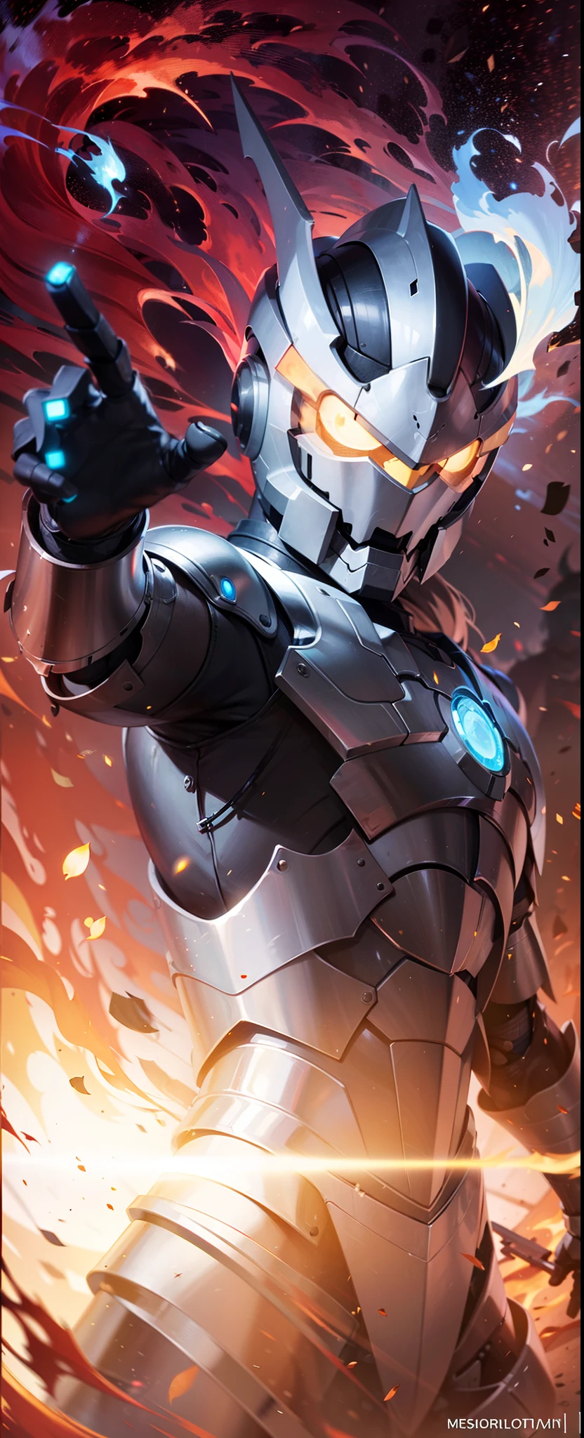 (best qualtiy),Mechanical armor,on fire,The dark world