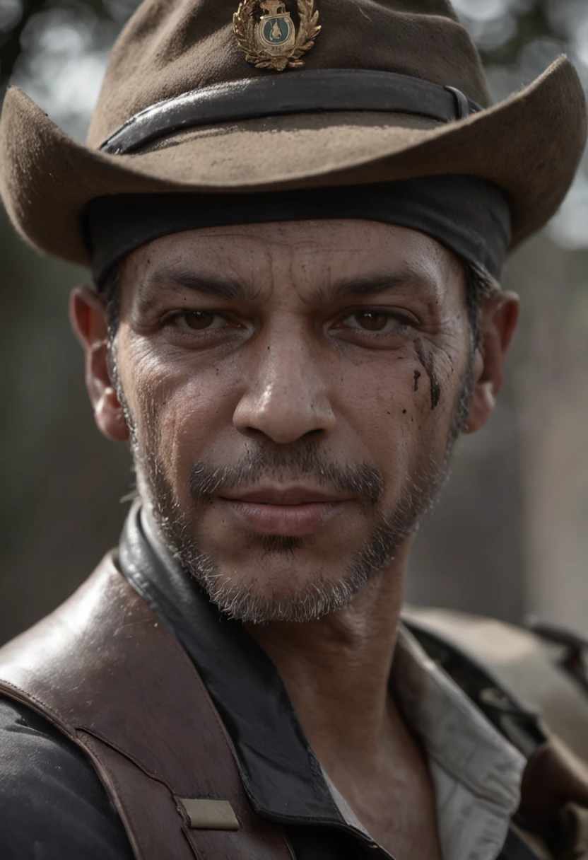 On the battlefield of gun smoke，Um Policial com o rosto de caveira sinistra, com um sorriso torcido，Com dois punhais，Com um fusil nas costas, Hide behind soldiers' backs，Ataque nas sombras，Assassinos，assassinato，arte de splash do personagem，A arte do assassinato，Credo dos Assassinos. Make sure there is no noise and that the lines are thick and sharp like contour art, (((pose interagindo e se apoiando [em uma objeto|em algo no ambiente]))), Change the aspect ratio to 2:3 e foco em um quadro vertical da imagem."((full body):1.5). 16k, UHD, best possible quality, ((best possible detail):1), best possible resolution, Unreal Engine 5, professional photography, ((Batman)), perfect_hands, (perfeito:1.2)