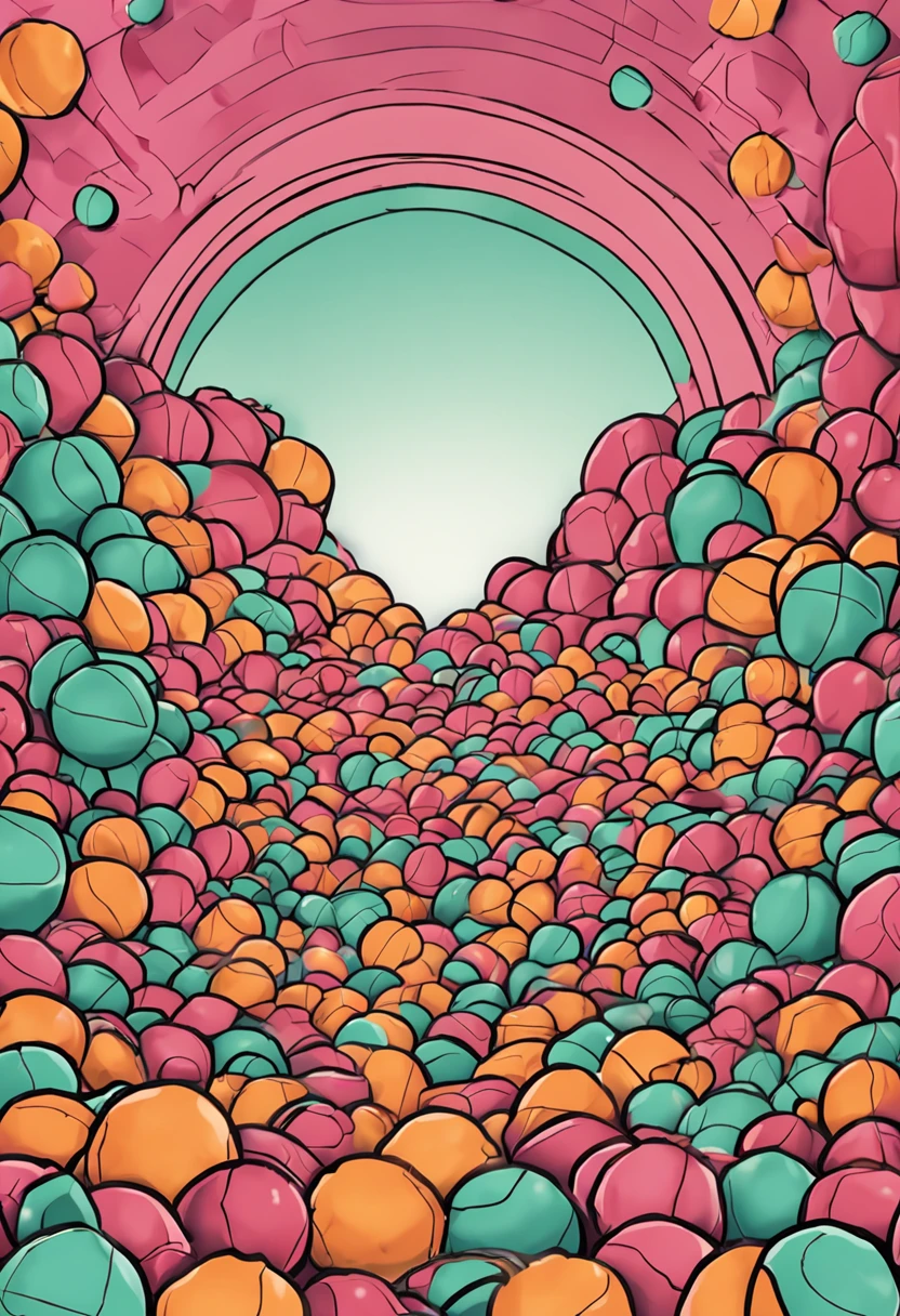 Flores, Sheets and tennis balls in a vector inage
