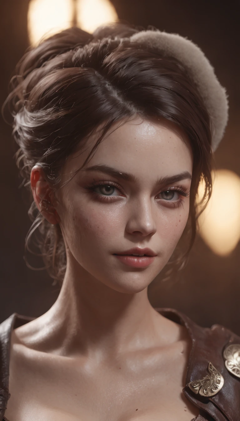 (professional 3d render:1.3) af (Realistic:1.3) most beautiful artwork photo in the world,a beautiful women , ((sexy figure women, nice set of boobs, cleavage, big hips)), beautiful face, blue eyes, seductive expression, full body 8k unity render, action shot, skin pore, very dark lighting, heavyshading, Detailed, Detailed face, (vibrant, photograph realistic, Realistic, Dramatic, Dark, Sharp focus, 8K), (Old leather garments damaged by weathering:1.4), ((((Wear fur)))), (Intricate:1.4), decadent, (Highly detailed:1.4), Digital painting, rendering by octane, art stations, concept-art, smooth, Sharp focus, illustration, Art germ, (loish:0.23), wlop ilya kuvshinov, and greg rutkowski and alphonse mucha gracias, (Global illumination, Studio light, volumettic light), heavy rain, particles floating, lotr, fantasy, elf, full bodyesbian, ((Dark and ancient city background:1.3)),CGSesociety,art stations