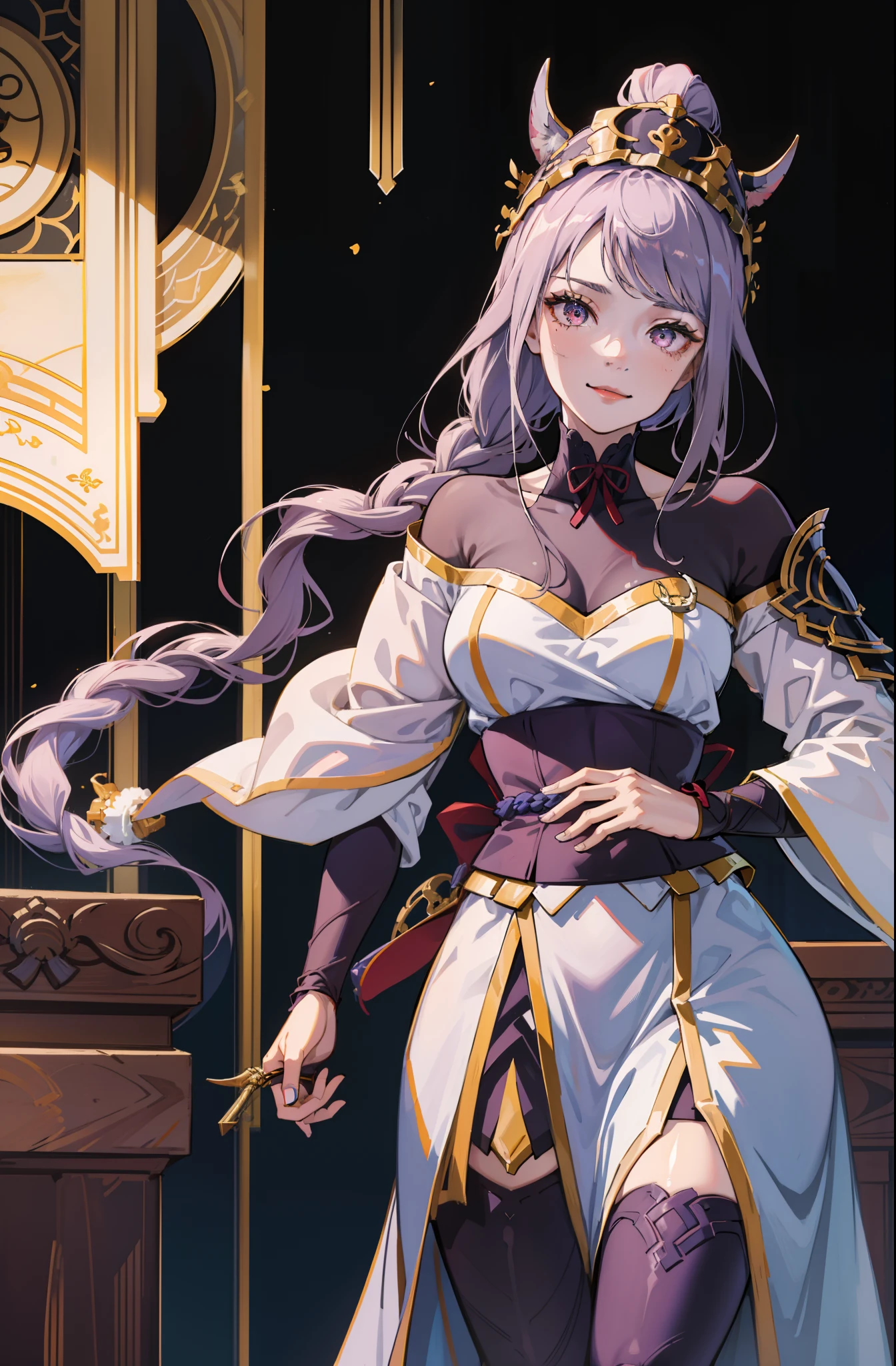 generation,Female general,Goddess of War,Whole body diagram,head to toe,Bunched hair,crown of head,Hanfu,Armour,heroic look,Cold and glamorous,Indifferent eyes,Extremely beautiful,ancient battle field,ride horse,Ancient wars,slaughter,Handsome,Mature woman,Noble temperament,beautiful and seductive,knight-errant,High ponytail,Peerless beauty,Fine,perfect bodies,hair adornments,long whitr hair,Absolutely beautiful,agent,Black belly,Ace,Smile,the detail,Perfect details,holding a longsword,Detail portrayal